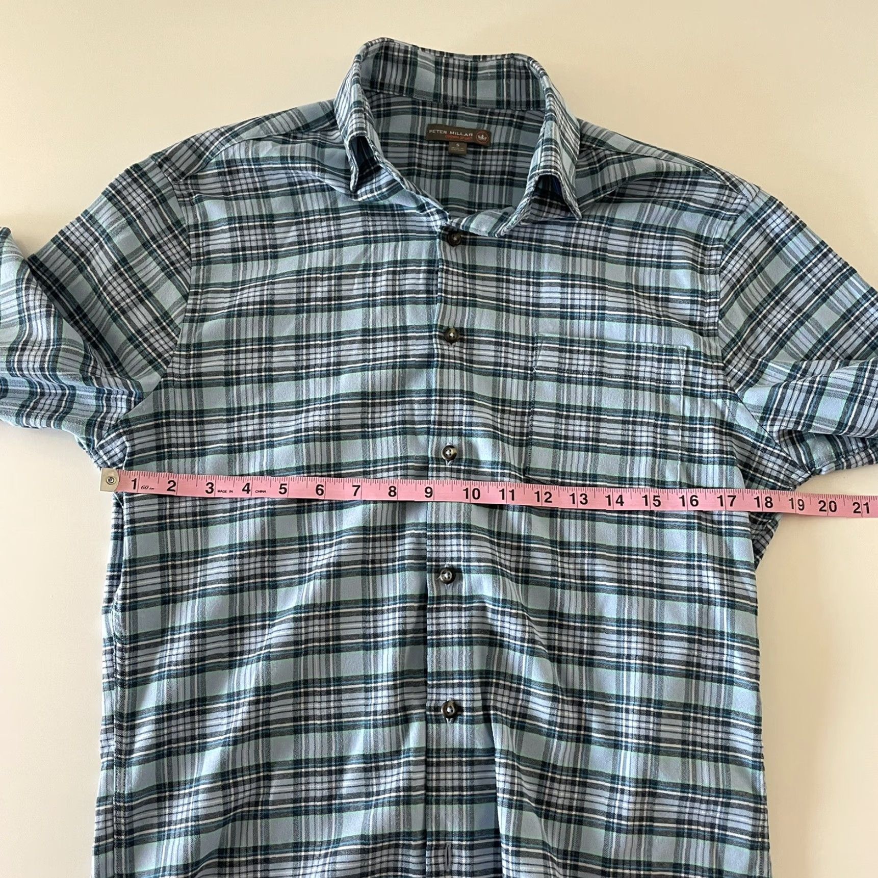 Peter Millar Peter Millar Crown Sport Plaid Long Sleeve Button-Up Shirt Mens S Blue Multicolor Size US S / EU 44-46 / 1 - 3 Thumbnail