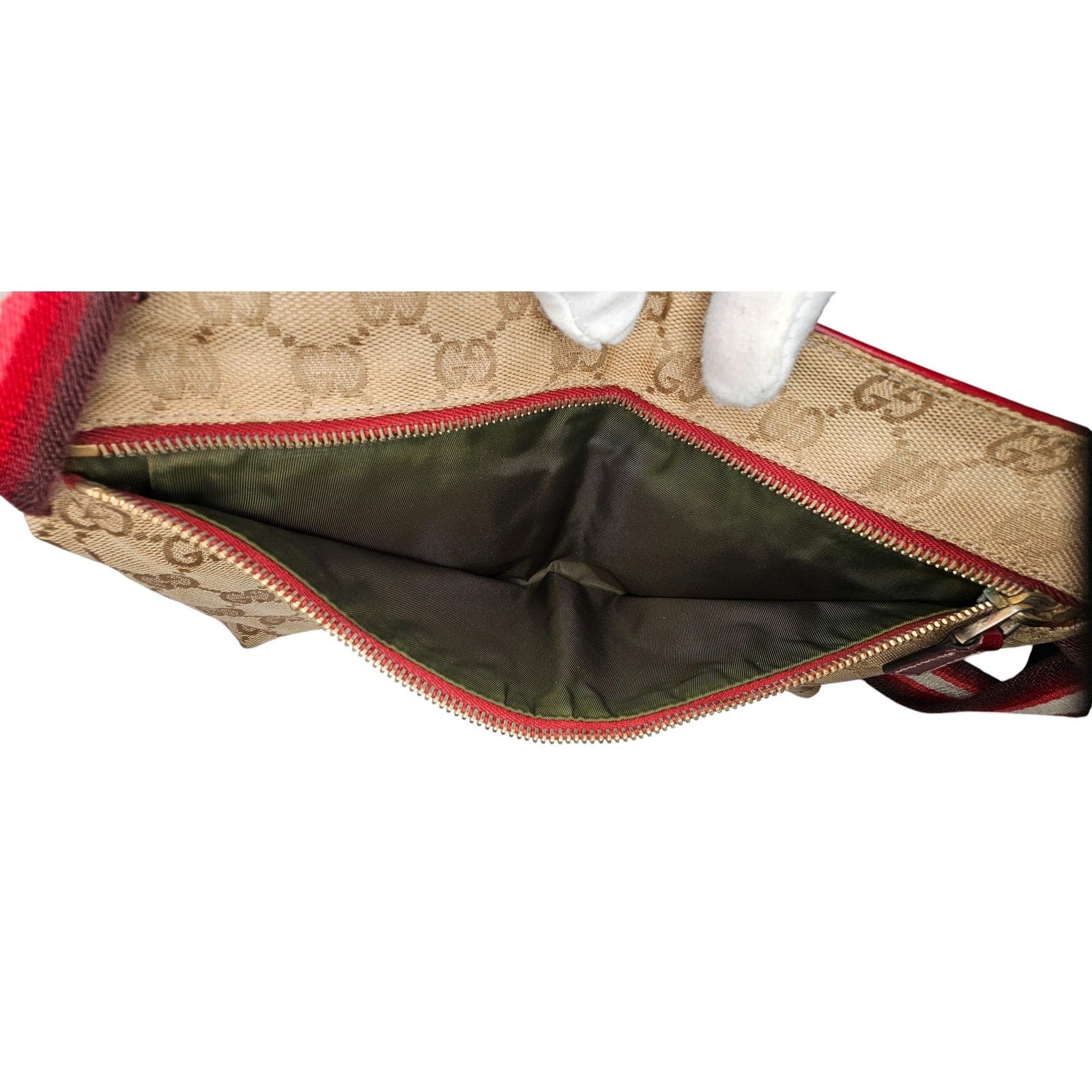 Gucci Gucci Pre-Owned GG Canvas & Leather Double Pocket Belt Bag Size ONE SIZE - 6 Thumbnail