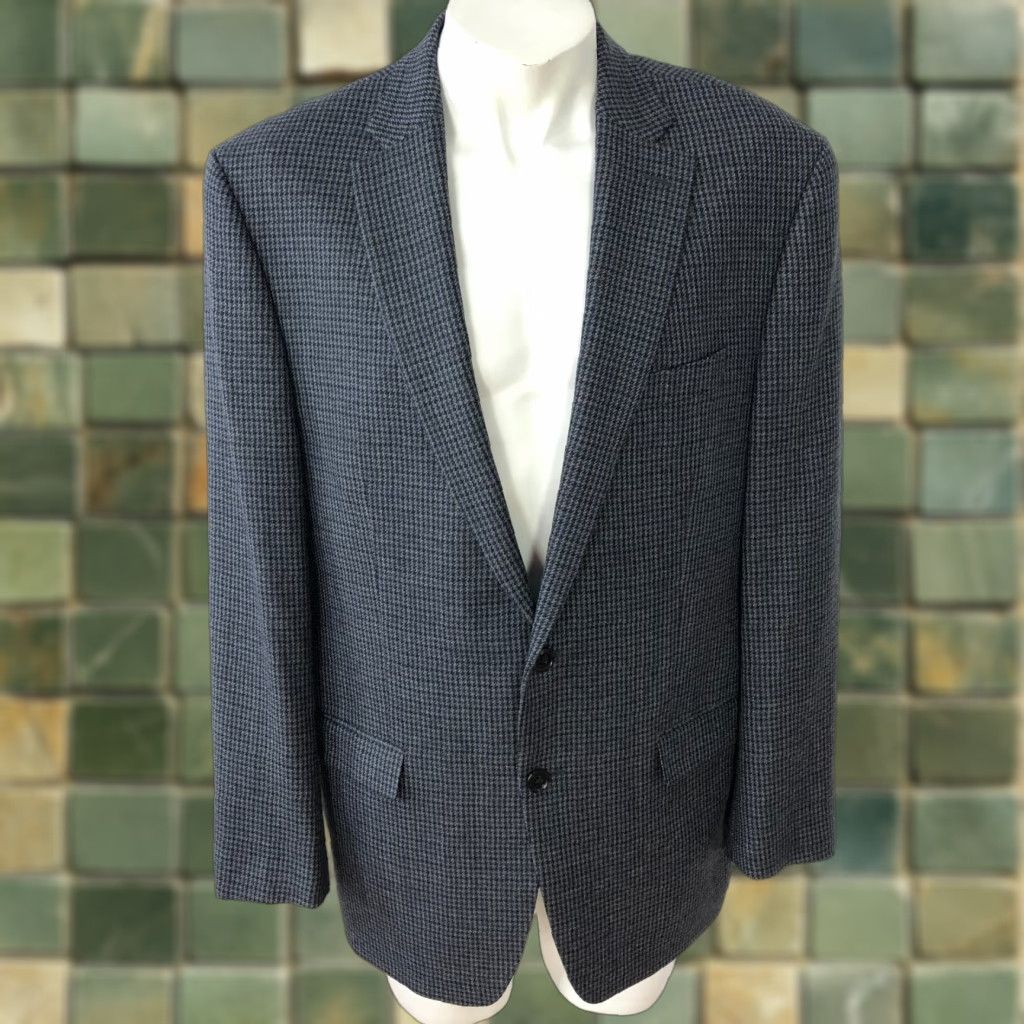 Ralph Lauren Lauren Ralph Lauren Green Label Sport Coat Jacket Gray Houndstooth 43R Wool Notch Single-Breasted Mens Regular Jacket Front Two-Button Vintage No Size US XS / EU 42 / 0 - 1 Thumbnail