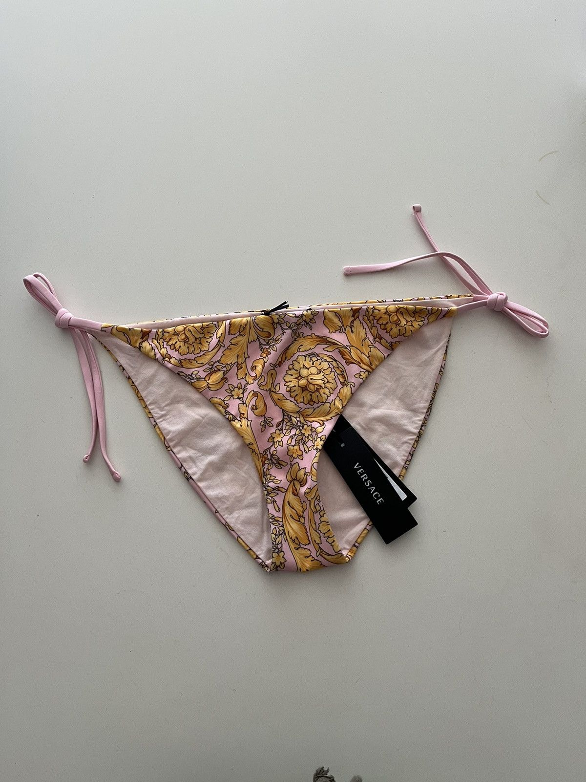 image of NWT - Versace Pink Barocco Bikini Bottom, Women's
