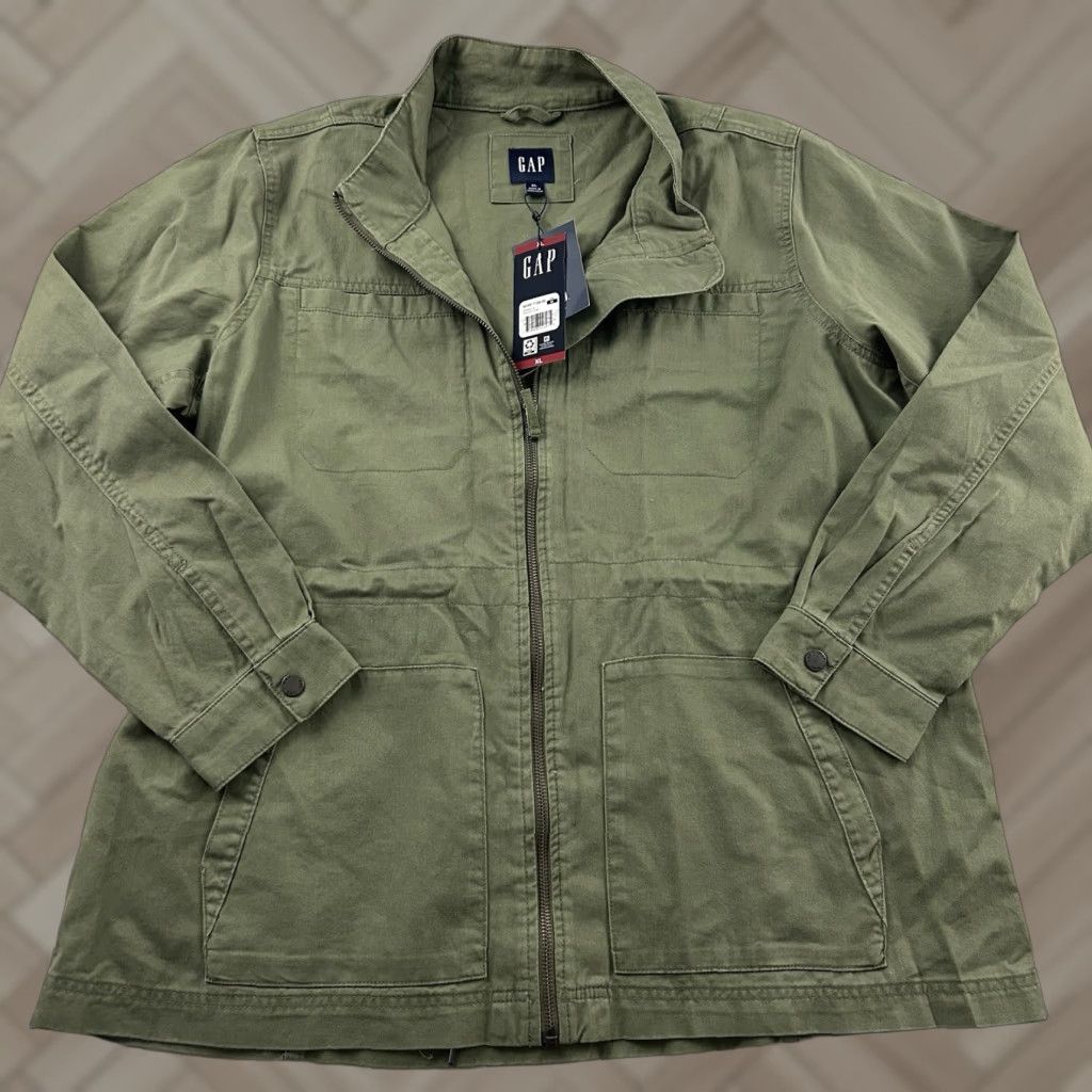 Gap VINTAGE Gap Full Zip Field Jacket Womens XL Green Jacket Size XL / US 12-14 / IT 48-50 - 1 Thumbnail