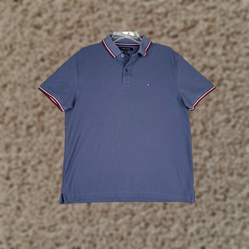 Tommy Hilfiger Tommy Hilfiger Polo Shirt Men Large Blue Cotton Blend Short Sleeve Golfer Size US L / EU 52-54 / 3 - 1 Thumbnail