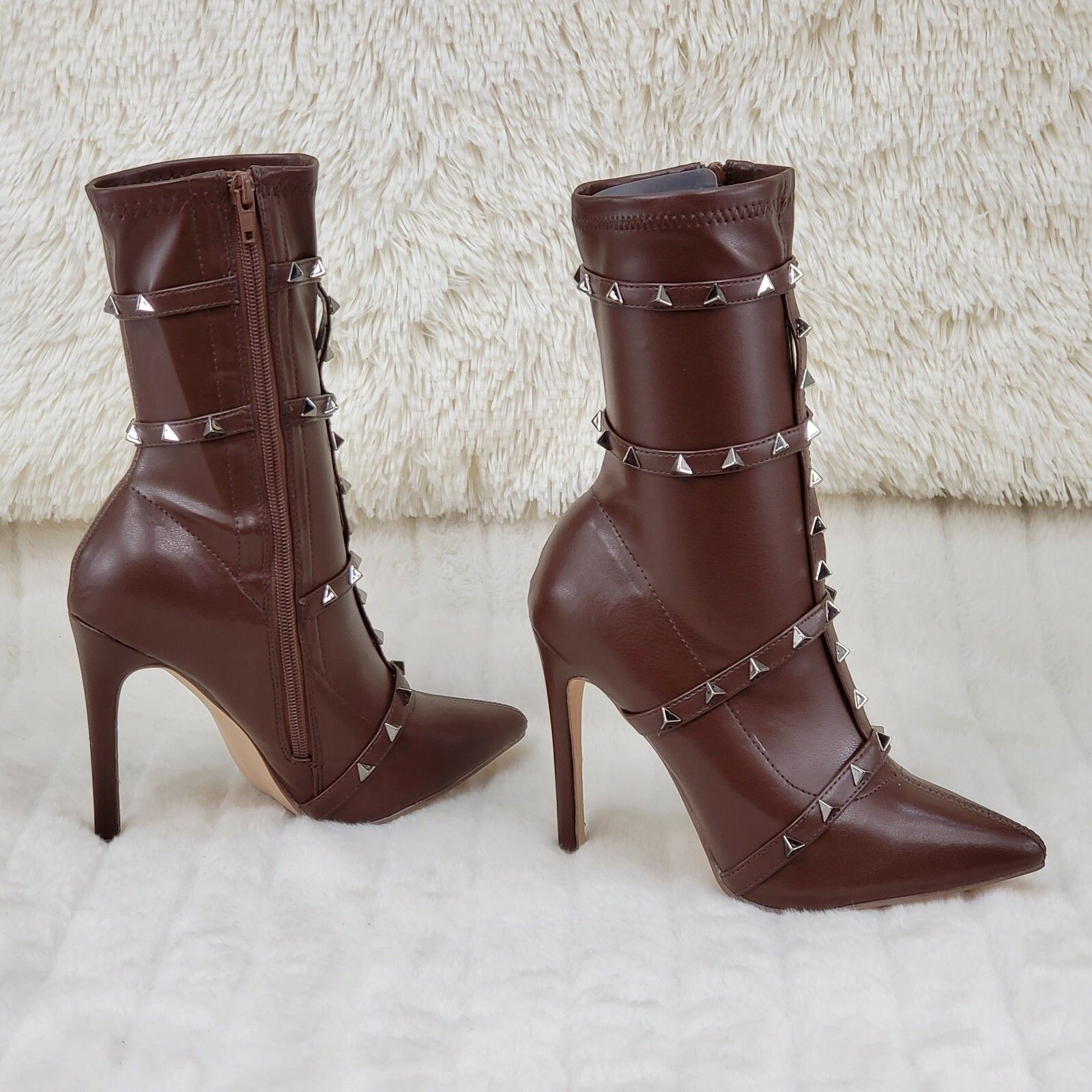 Other Mark Pyramid Stud Strap High Heel Pointy Toe Stretch Ankle B Size US 7.5 / IT 37.5 - 4 Thumbnail
