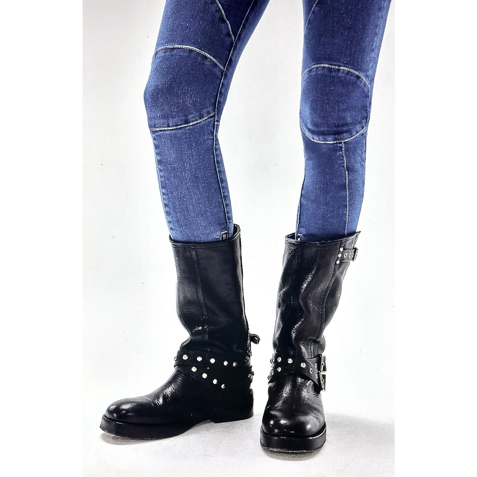 Free People Free People Bella Moto High-Rise Skinny Jeans Light Blue 28 Size 28" / US 6 / IT 42 - 7 Thumbnail