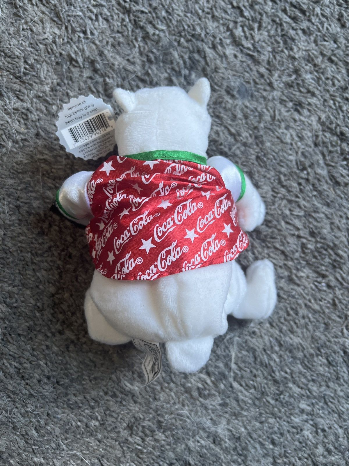 Coca Cola 1999 Coca-Cola Polar Bear In Red Romper Bean Bag Plush Size ONE SIZE - 2 Thumbnail