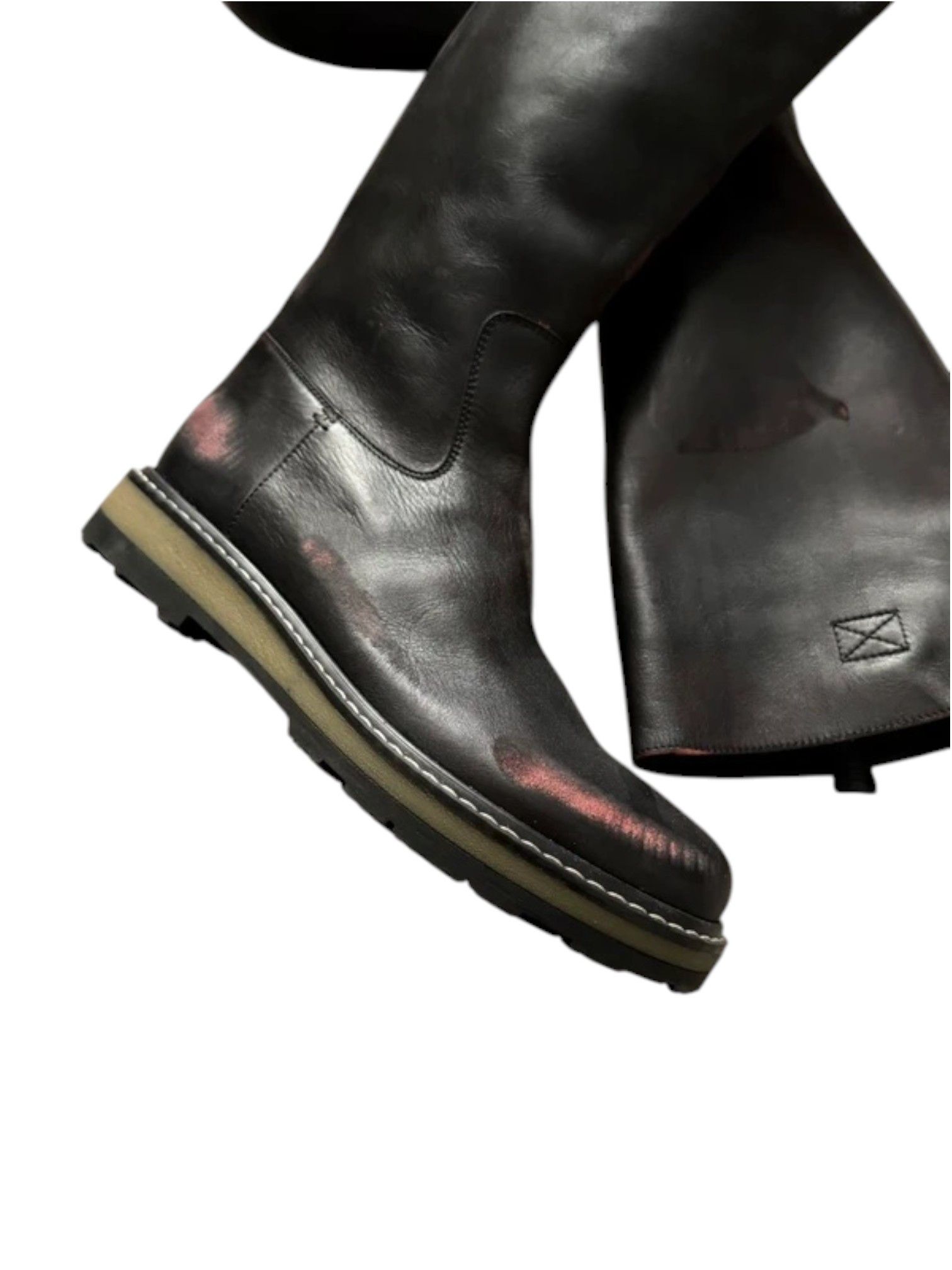 Dirk Bikkembergs Hand-Painted Leather Boots (Early 2000s)