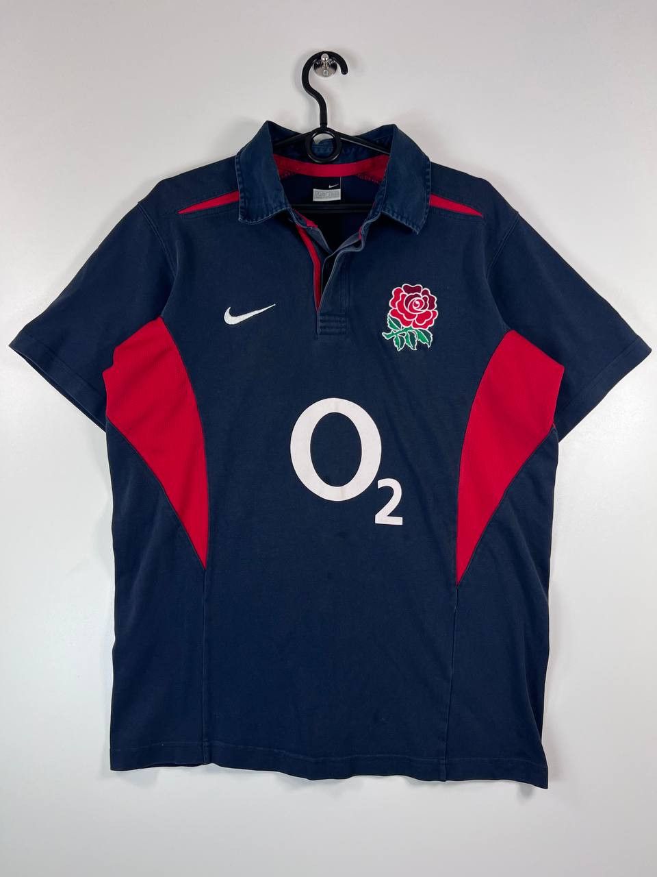 Nike ENGLAND 2003 AWAY RUGBY POLO SHIRT Men O2 Vintage Size M Size US M / EU 48-50 / 2 - 1 Thumbnail
