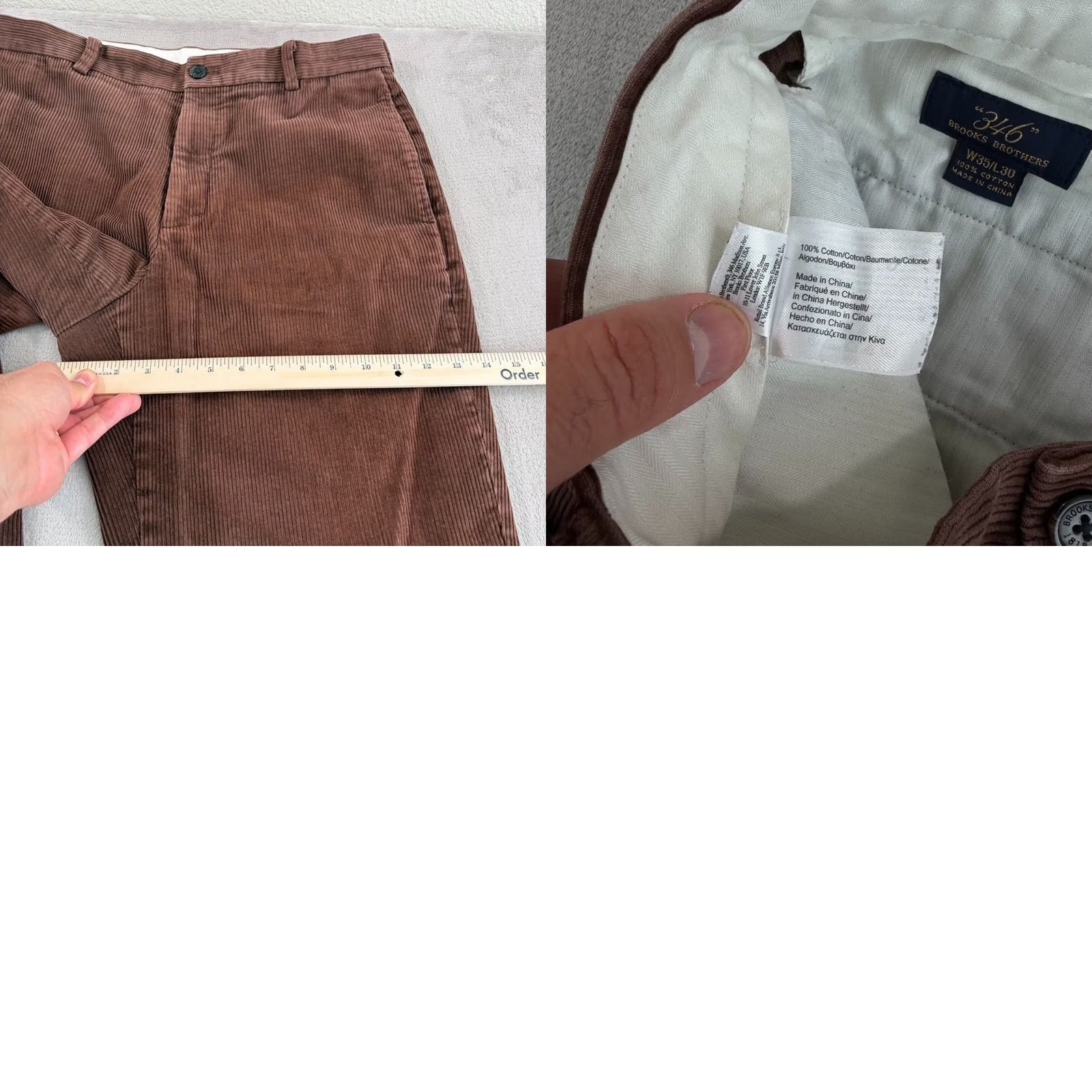 Brooks Brothers VINTAGE Brooks Brothers Dress Pants Corduroy 35x30 Brown Old Money Luxury Baggy Dress Pants Mens Brown 35x30 Corduroy Straight Leg Baggy Wool? Size US 35 - 8 Thumbnail