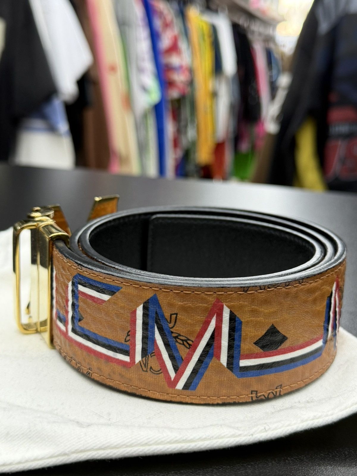 MCM Size 30 - MCM Visetos Artwork Belt Monogram Size 30 - 2 Thumbnail