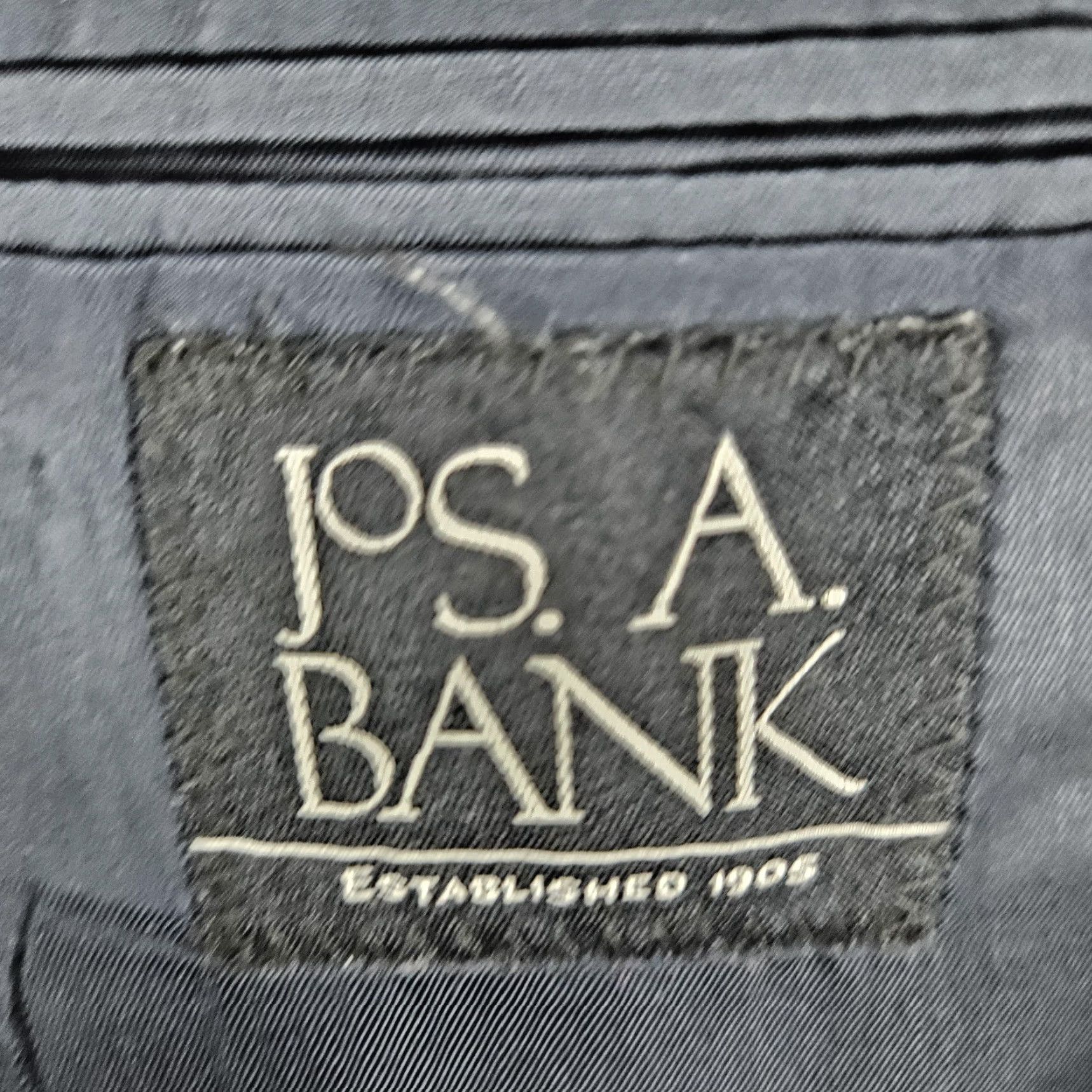Jos. A. Bank Jos A Bank Navy 100% Wool Pinstriped 2 Button Vented Notch Blazer Sport Coat 42L Size 42R - 3 Thumbnail