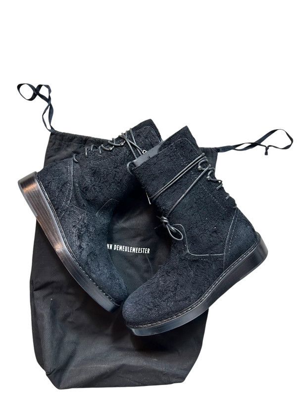 Pre-owned Ann Demeulemeester Vitello Boots Runway Archive In Black