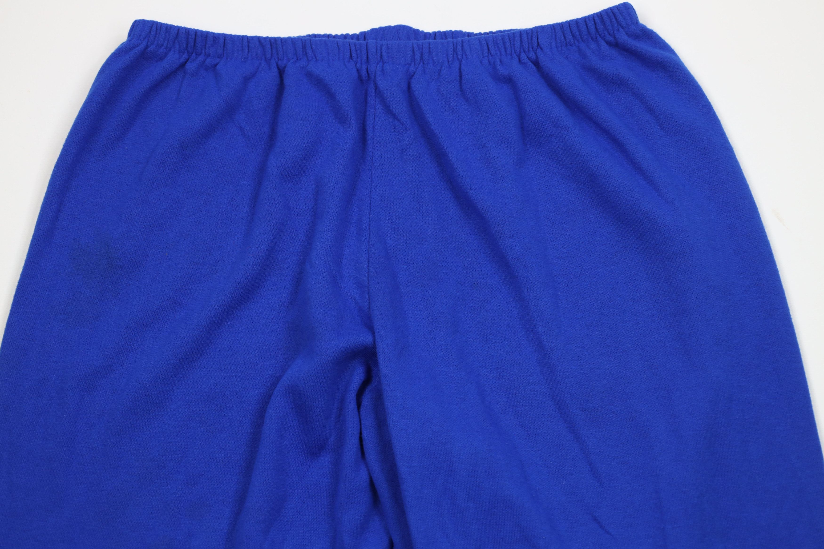 Vintage Vintage 70s Streetwear Cuffed Sweatpants Joggers Blue USA Size 32" / US 10 / IT 46 - 2 Thumbnail