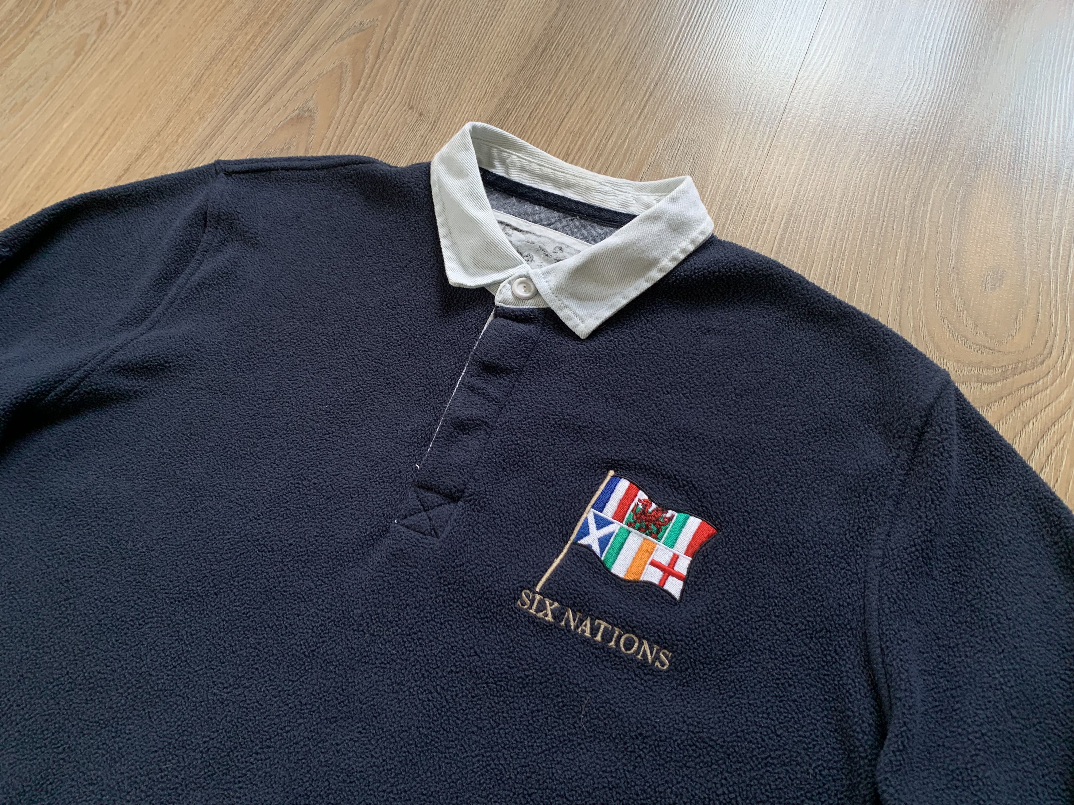 Cotton Traders × Vintage Cotton Traders Rugby Blue Fleece Polo Sweatshirt Size US L / EU 52-54 / 3 - 4 Thumbnail