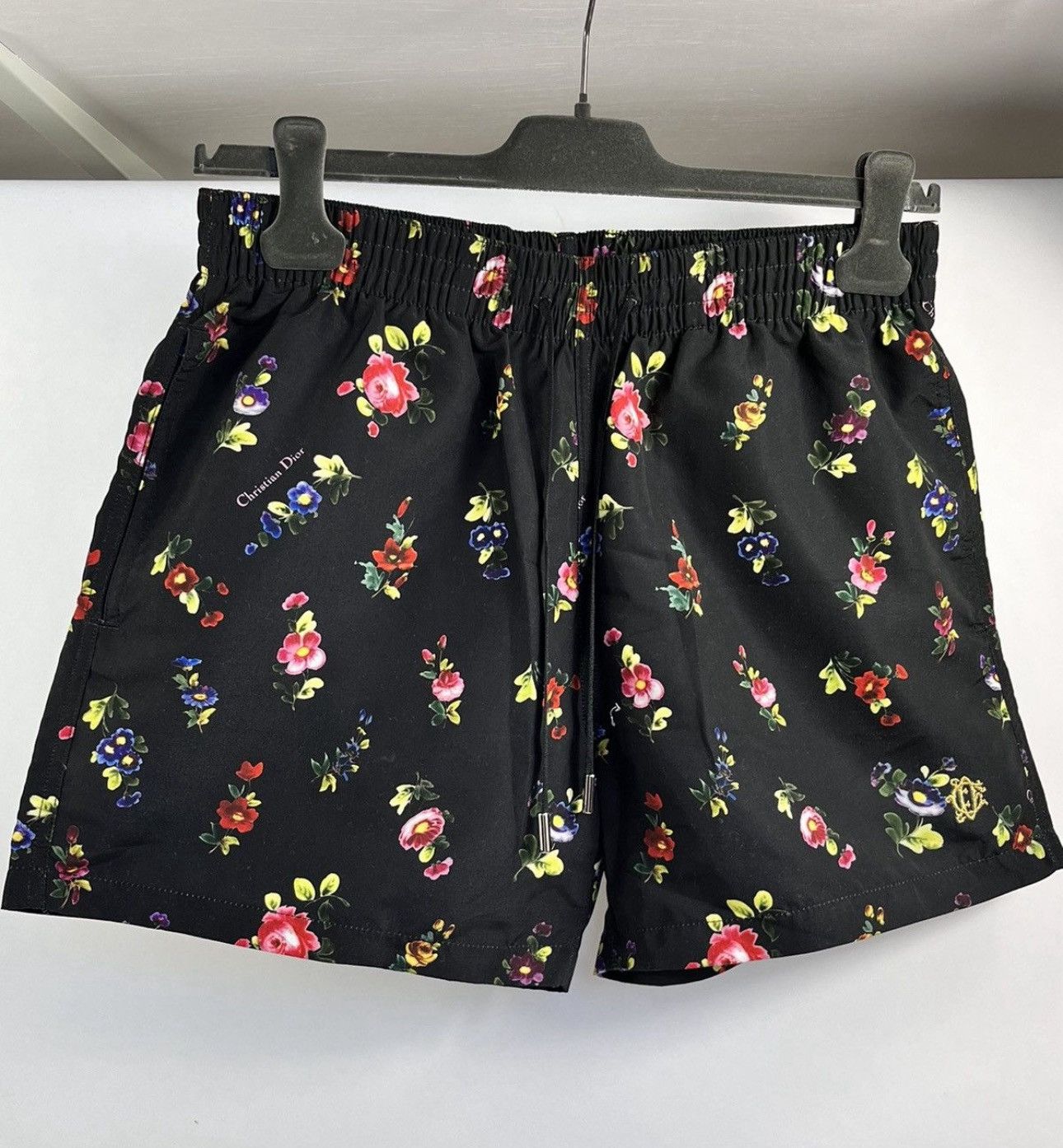 Dior FLORAL PRINT EMBROIDERED LOGO BLACK SWIMSHORTS Size US 30 / EU 46 - 2 Thumbnail