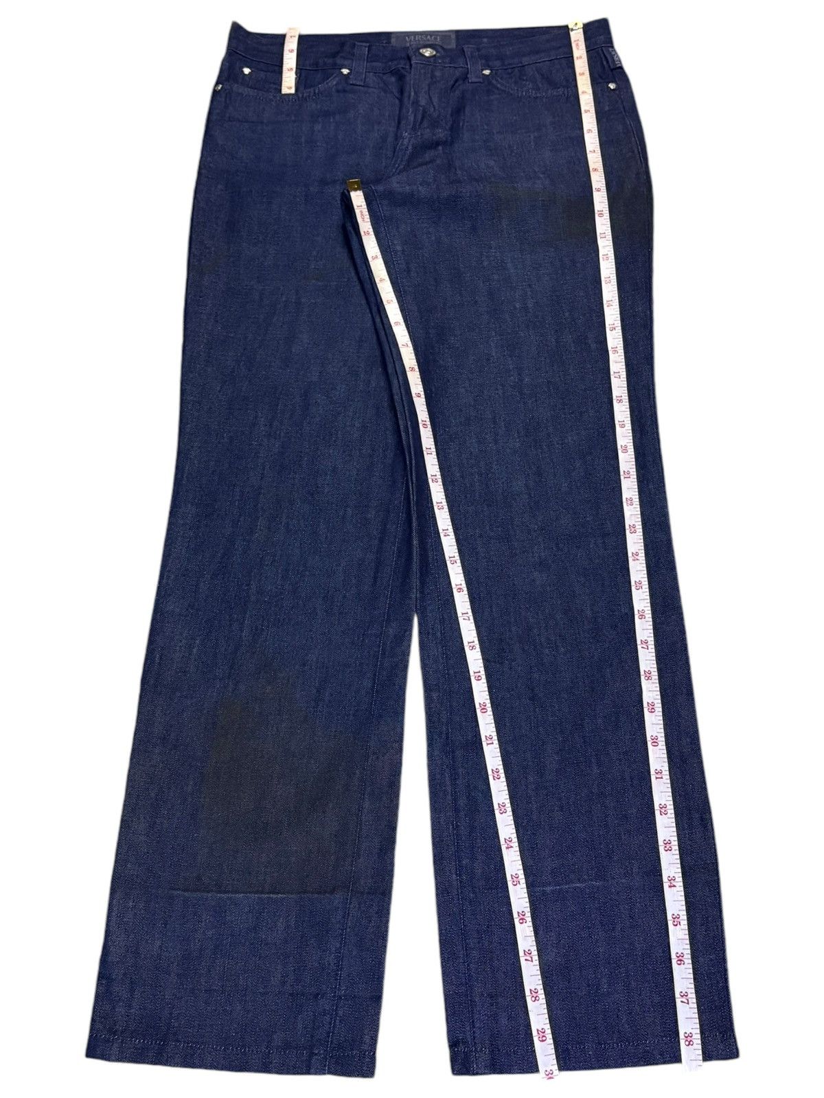 Versace Vintage Versace Medusa Signature Dark Blue Wash Jeans Size 31" - 12 Thumbnail