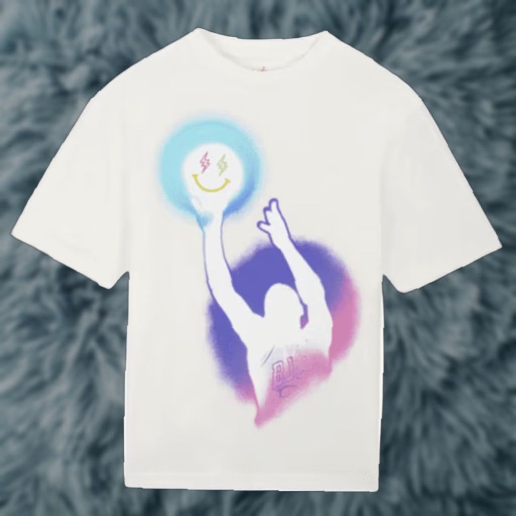 Jordan Brand Jordan J Balvin Shirt Mens XL White Crew Neck Canvas Graphic Print Retro Cargo Size US XL / EU 56 / 4 - 1 Thumbnail