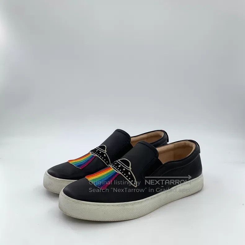 Gucci Gucci Black flying saucer embroidered casual one-pedal loa Size US 8.5 / EU 41-42 - 1 Thumbnail