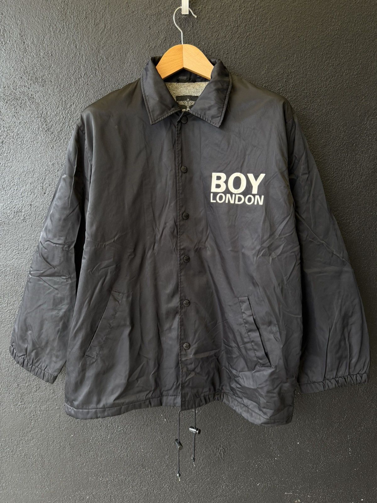 BOY LONDON Big Logo Coach Jacket Black Rare Vintage