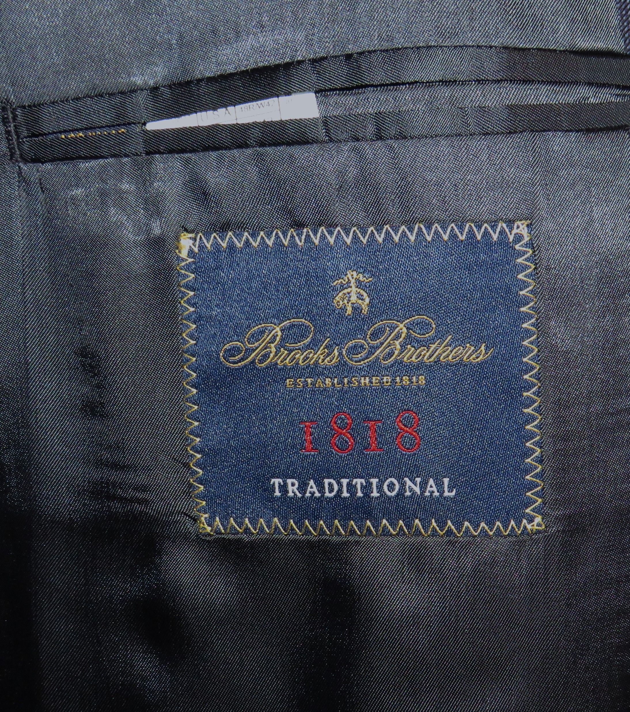 Brooks Brothers 1818 Traditional Vitale Blue Nailshead Two BTTN Suit 48R NWT Size 48R - 18 Thumbnail