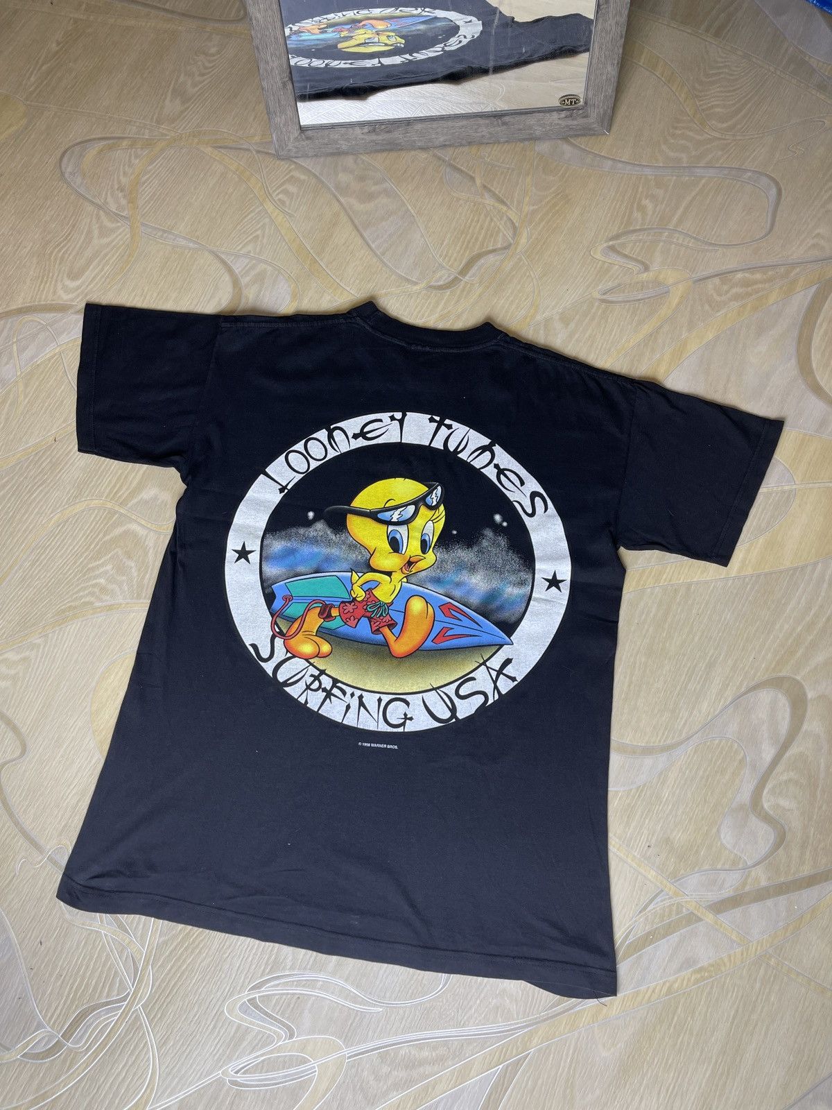 Cartoon Network Looney Tunes Surfing USA vintage 1998 big logo tee shirt Size US L / EU 52-54 / 3 - 1 Thumbnail
