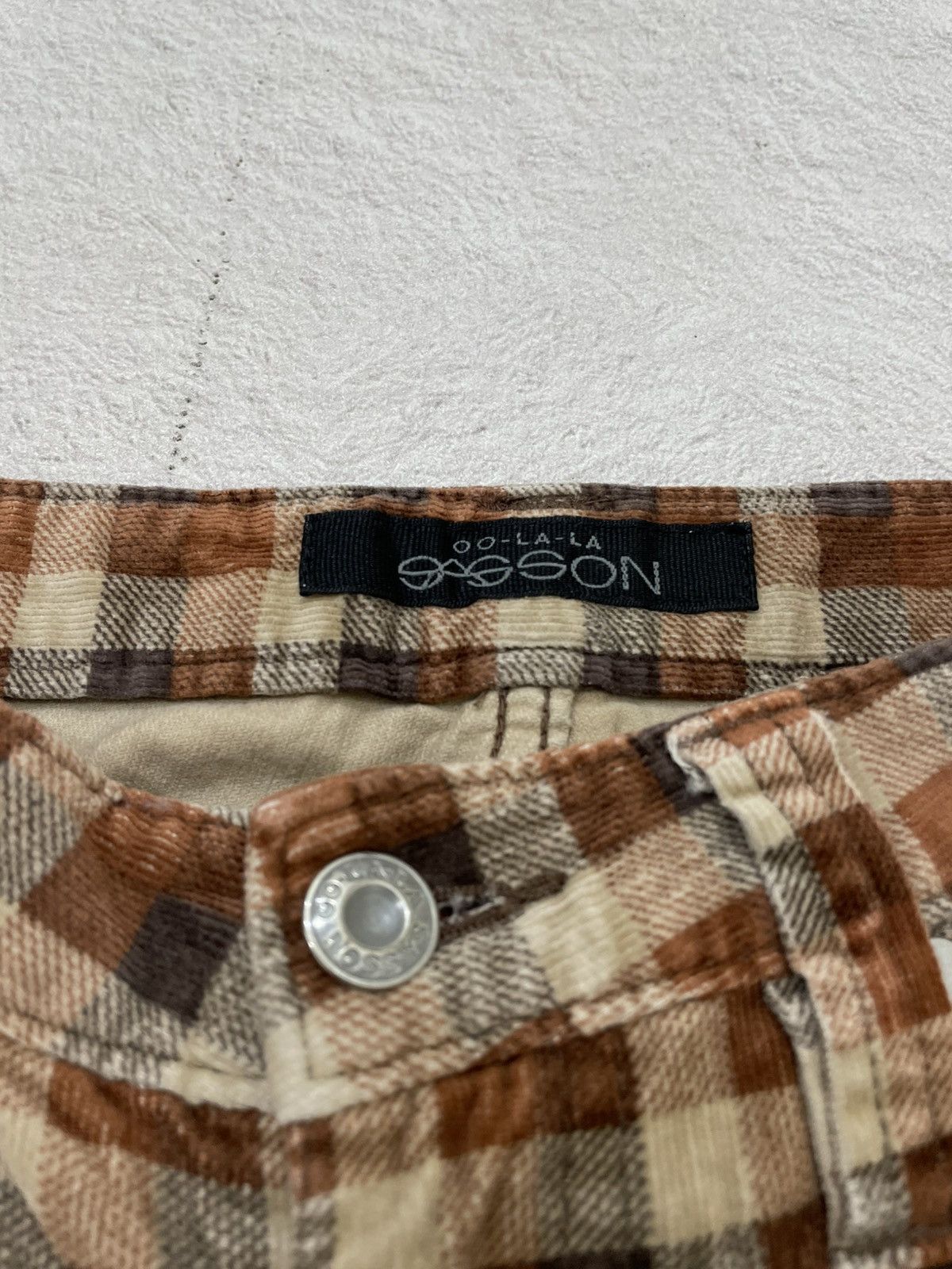 Beams Japan 2000s Sasson Japanese Pants Plaid Corduroy Y2K LGB Flare Size 28" / US 6 / IT 42 - 3 Thumbnail