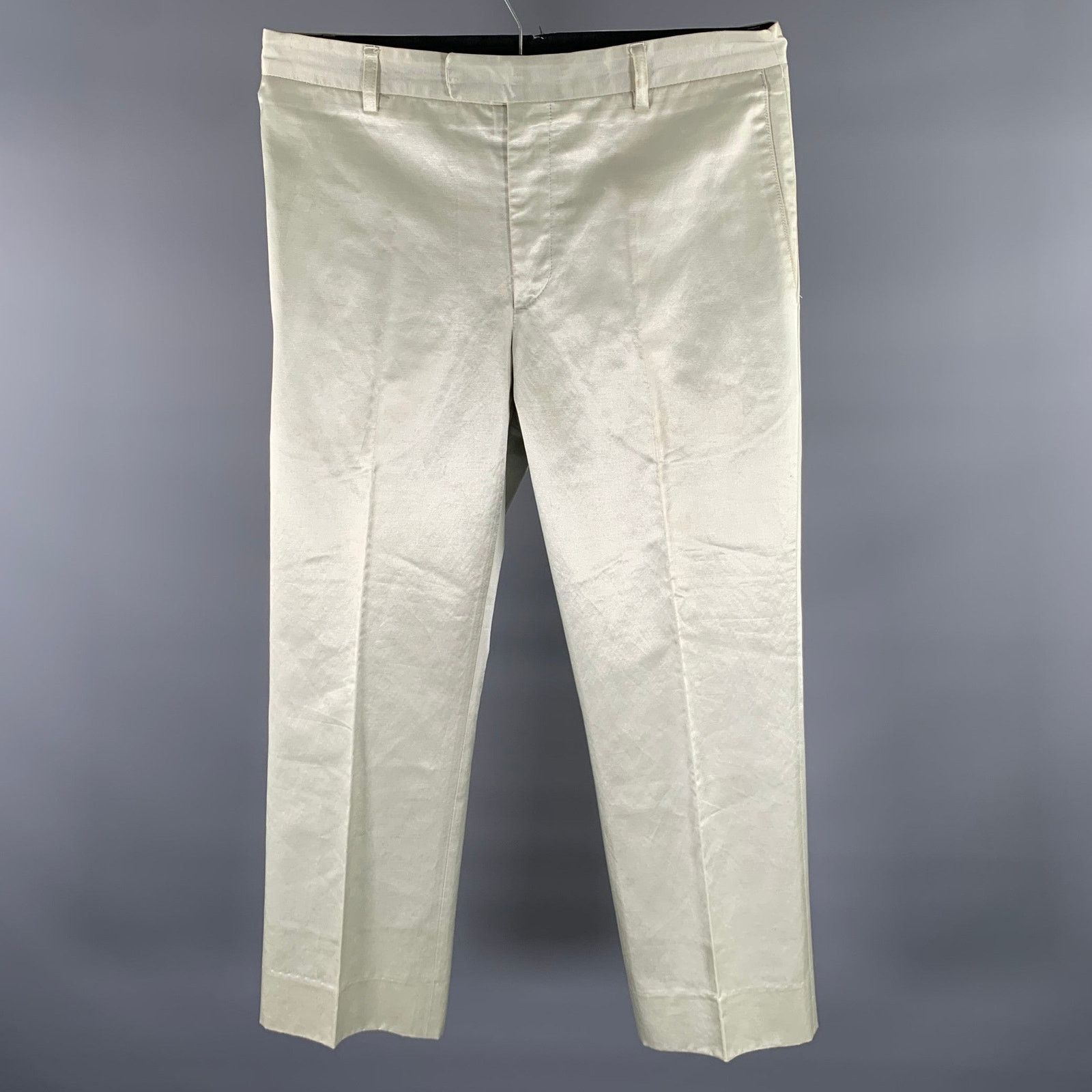 agnes b. AGNÈS B. Size 33 Ivory Cotton Viscose Dress Pants Size US 33 - 1 Thumbnail