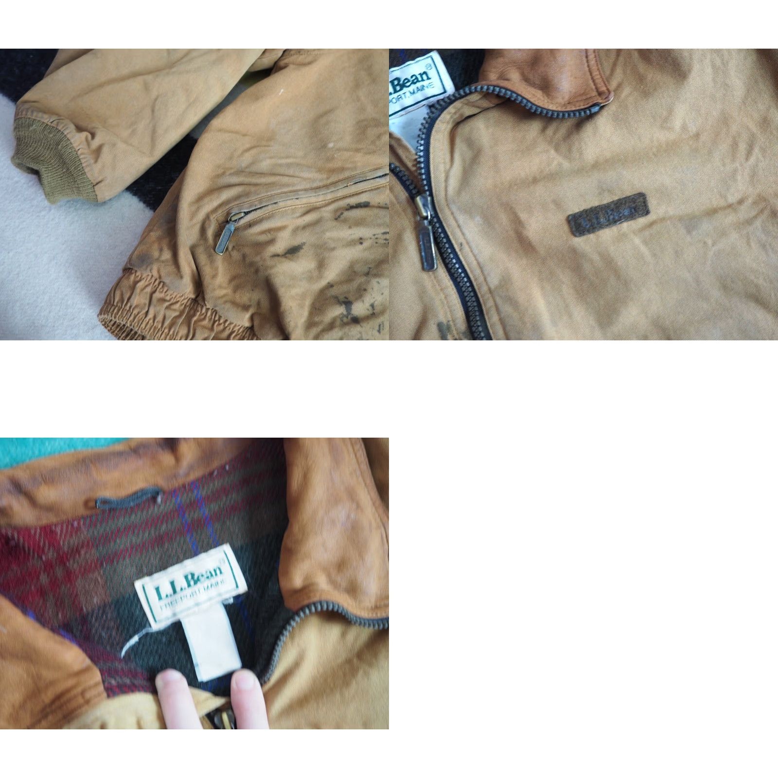 Vintage VINTAGE L.L.Bean CHORE Jacket Mens XL Tan Canvas Wool Lined Distressed Bomber 1980s Outdoor Outdoor Size US XL / EU 56 / 4 - 8 Thumbnail