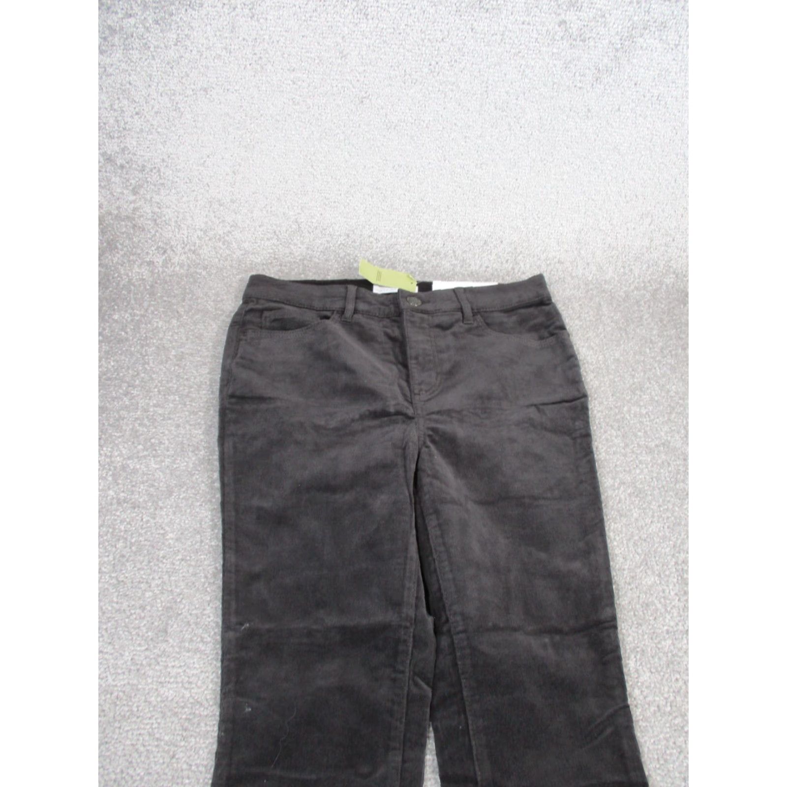 Loft VINTAGE LOFT Pants Womens 4 Petite Gray Corduroy High Waist Skinny NEW Size 27" / US 4 / IT 40 - 2 Thumbnail