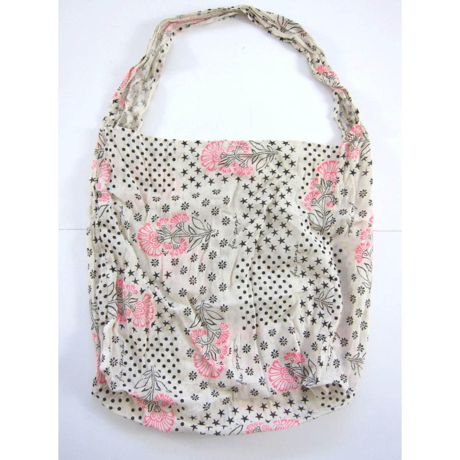 Free People Free People Tote Unisex Adults Large Lightweight Gauze Beach 7 Bags Floral Pattern Brown Pink Cotton 42" Wide 19" Depth 15" Strap Drop Size ONE SIZE - 5 Thumbnail