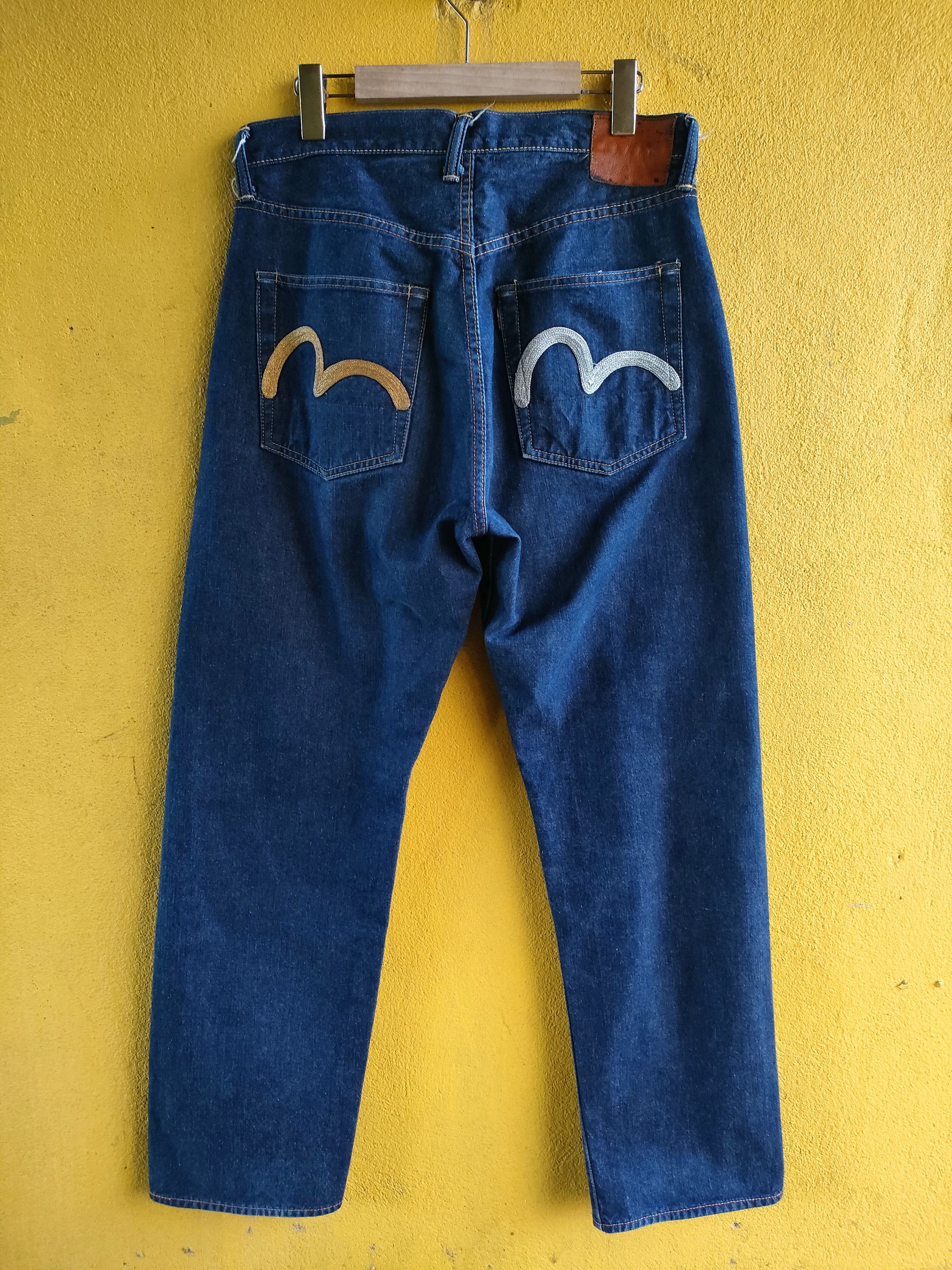 Evisu × Japanese Brand Evisu Embroided Seagull Gold/Silver Selvedge Jeans Size US 33 - 1 Thumbnail