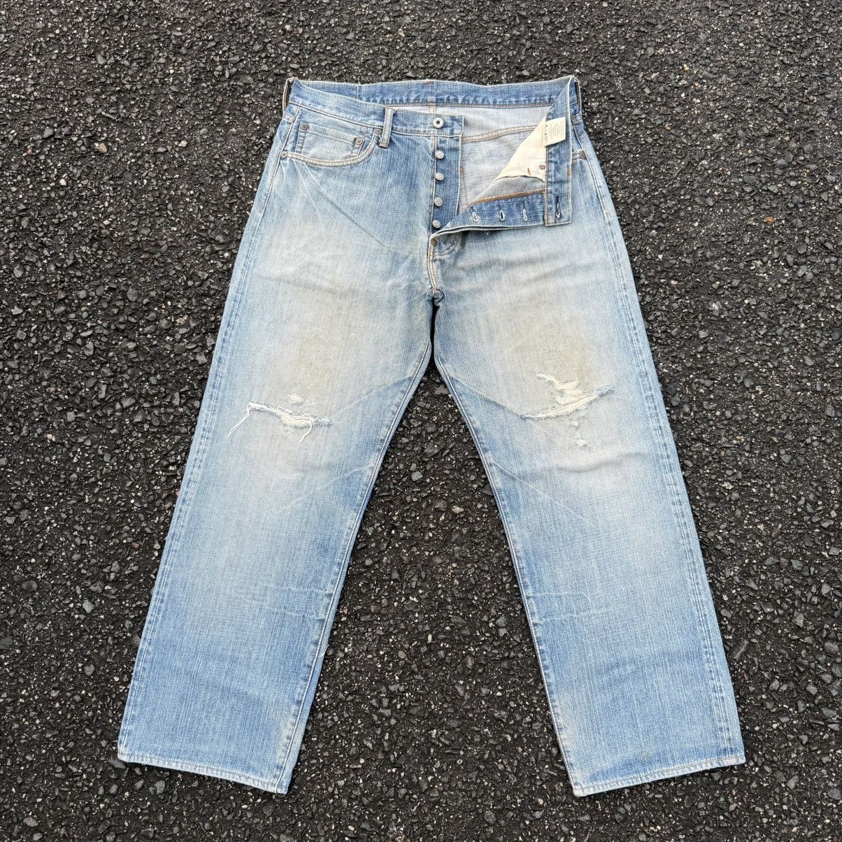 Japanese Brand Vintage EVISU button fly rippep rusty denim Size US 36 / EU 52 - 2 Thumbnail