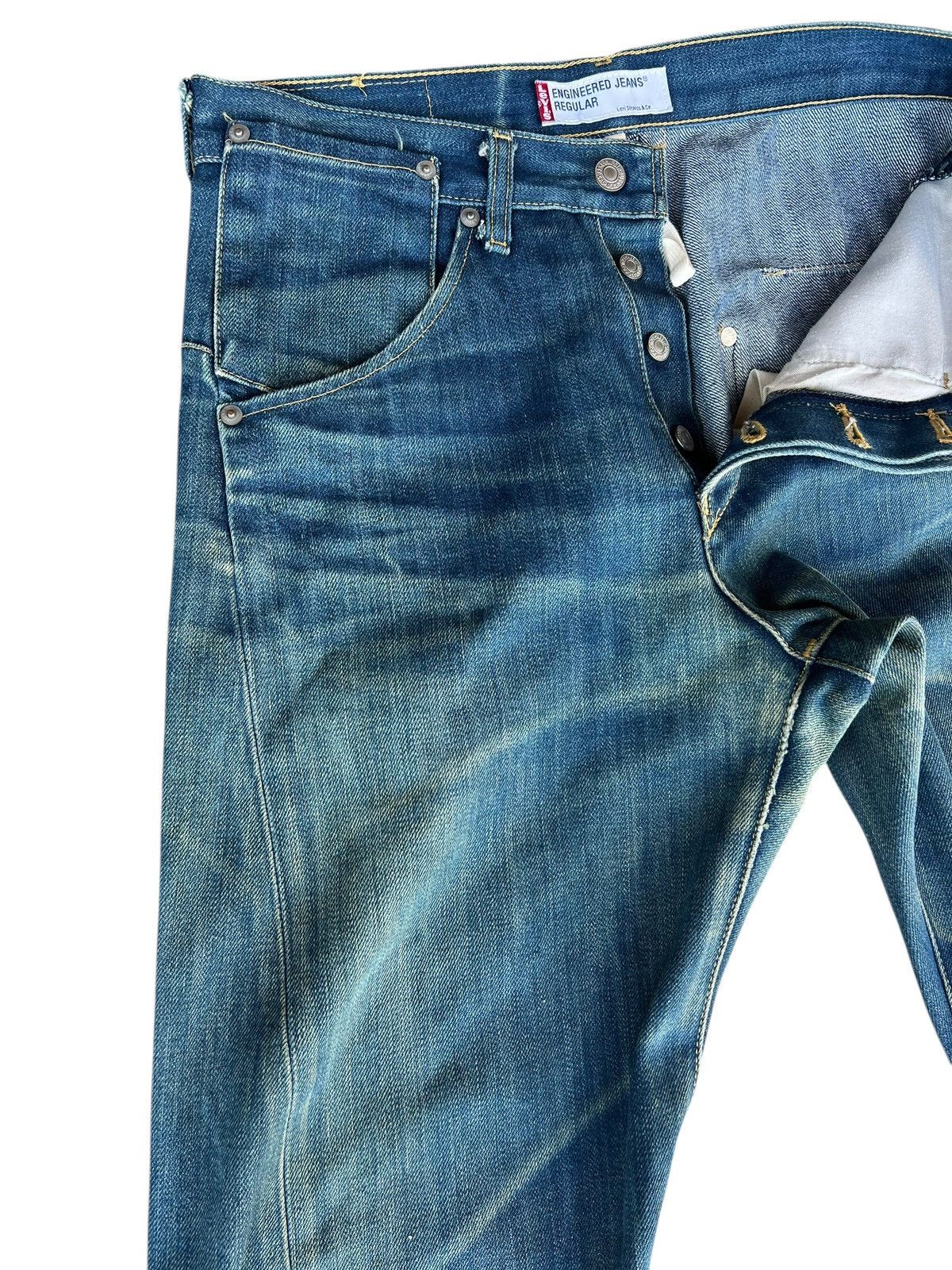 Levi's Vintage 2001 Levi’s Engineered Regular Dirty Mud Denim Jeans Size US 30 / EU 46 - 8 Thumbnail