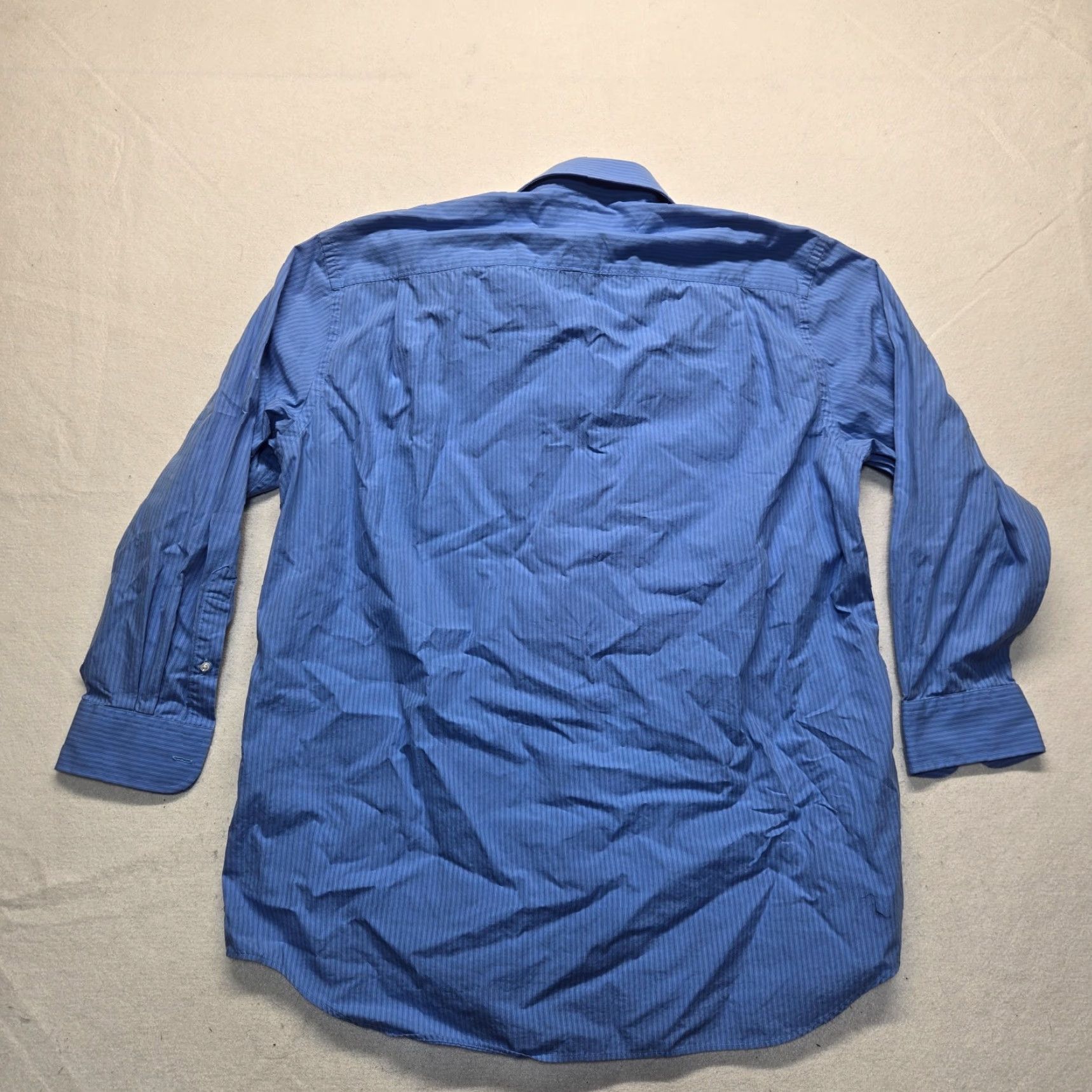 Vintage VINTAGE Meeting Street Dress Shirt Shirt Adult 16.5 Blue Striped Button Up 32/33 Mens Size 42R - 7 Thumbnail
