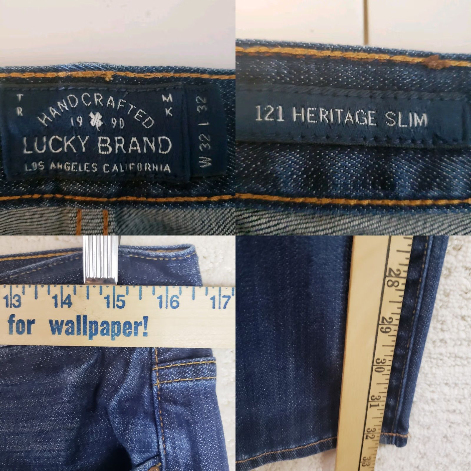 Lucky Brand Lucky Brand Jeans Slim Straight 32x32 Blue 121 Heritage Stretch Denim Men Size US 32 / EU 48 - 9 Thumbnail