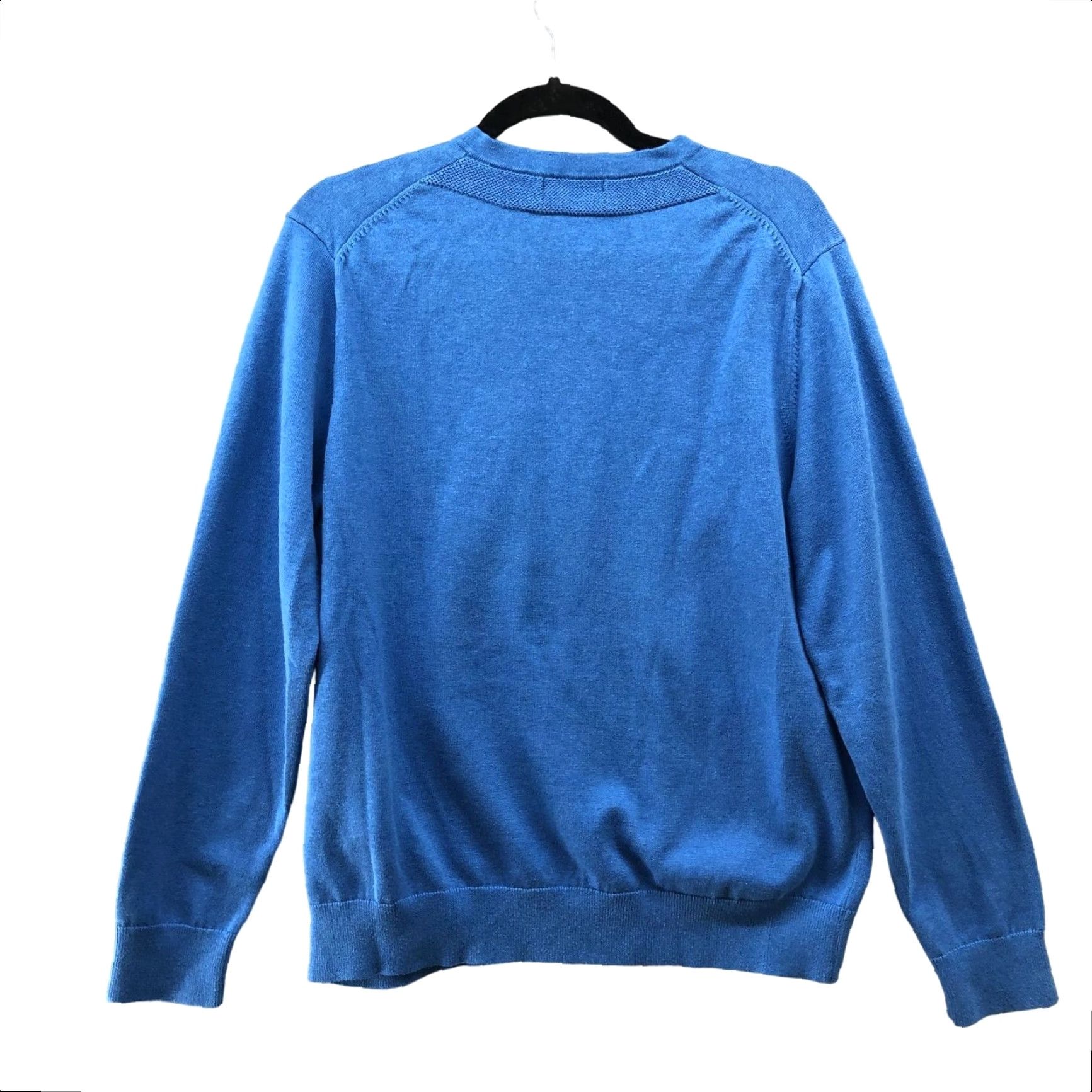 Lands' End Lands' End Mens L Supima Cotton Sweater Blue V-Neck Pullover Lightweight Shirt/ Sweater (43-44) Classic Preppy Size US L / EU 52-54 / 3 - 2 Thumbnail