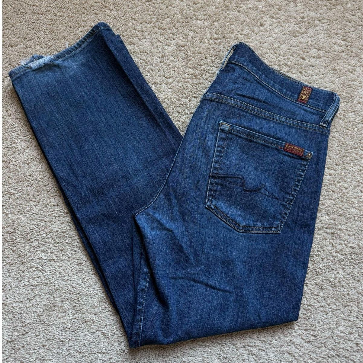 7 For All Mankind 7 for All Mankind Carsen Straight Performance Jeans Blue Size US 34 / EU 50 - 1 Thumbnail