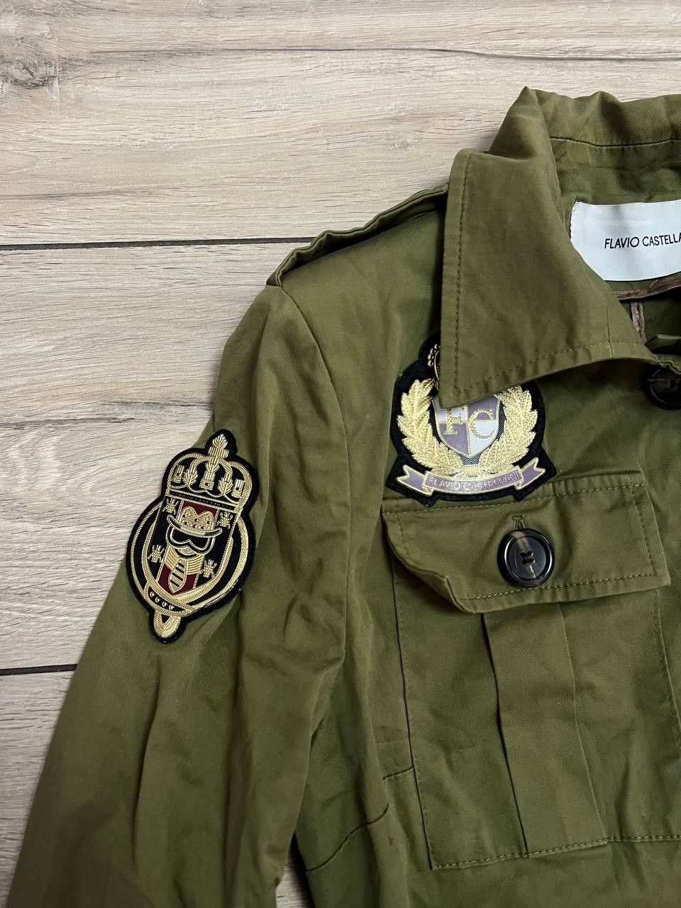 Other Flavio Castellani Military Khaki Patched Shirt Jacket EUR 40 Size S / US 4 / IT 40 - 11 Thumbnail