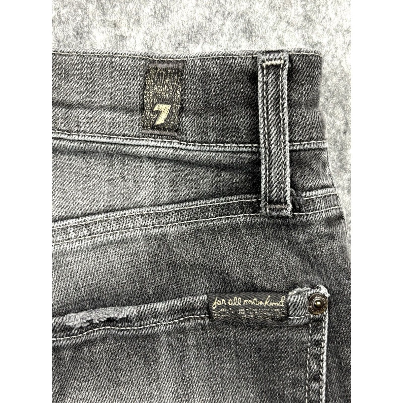 7 For All Mankind 7 For All Mankind Paxtyn Jeans Slim Black Distressed Denim 7 For All Mankind Mens Jeans 28 Regular 33 In Inseam 5-Pocket Straight Modern Fit Mens Size US 28 / EU 44 - 7 Thumbnail