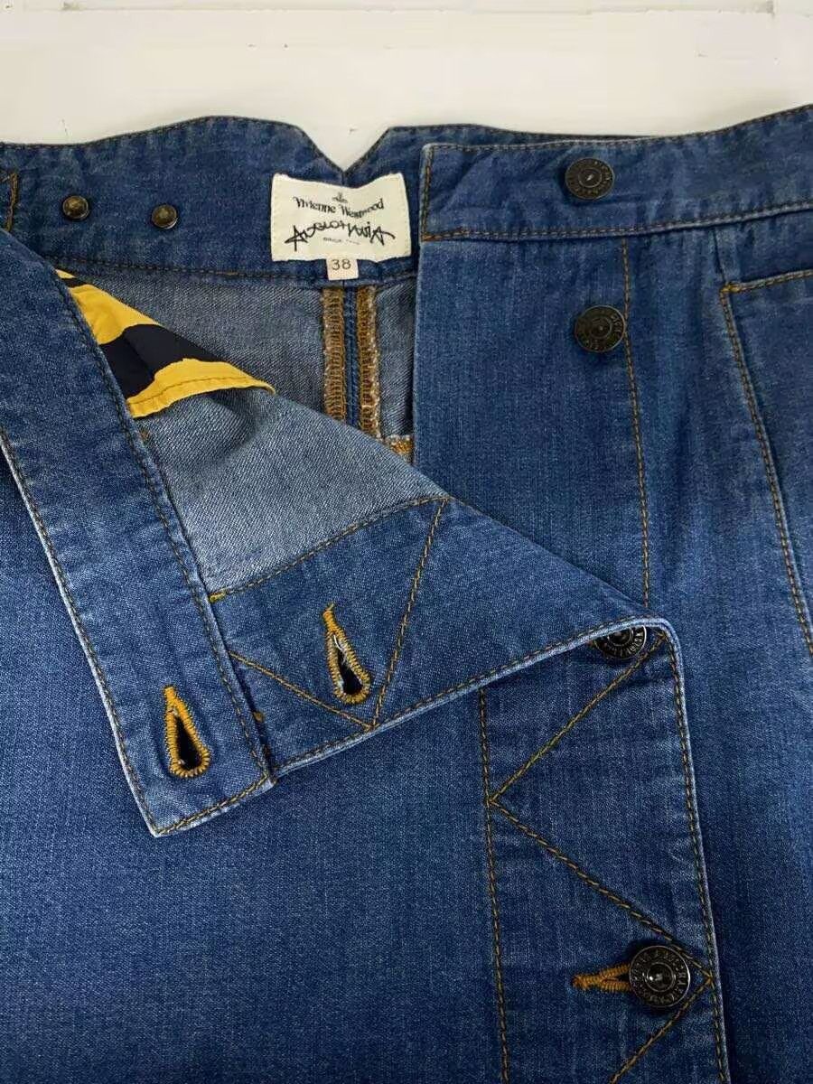 Vivienne Westwood Anglomania Contrast Stitch Denim Skirt Size 27" / US 4 / IT 40 - 3 Thumbnail