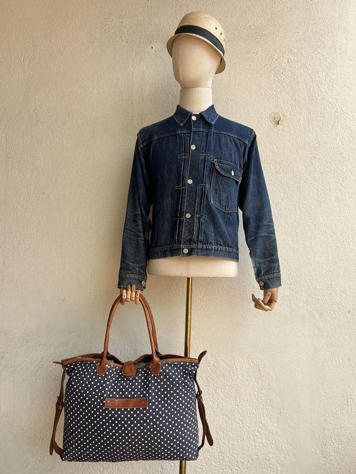 Felisi Vintage FELISI Sun Faded Canvas Leather Tote Bag Size ONE SIZE - 1 Thumbnail