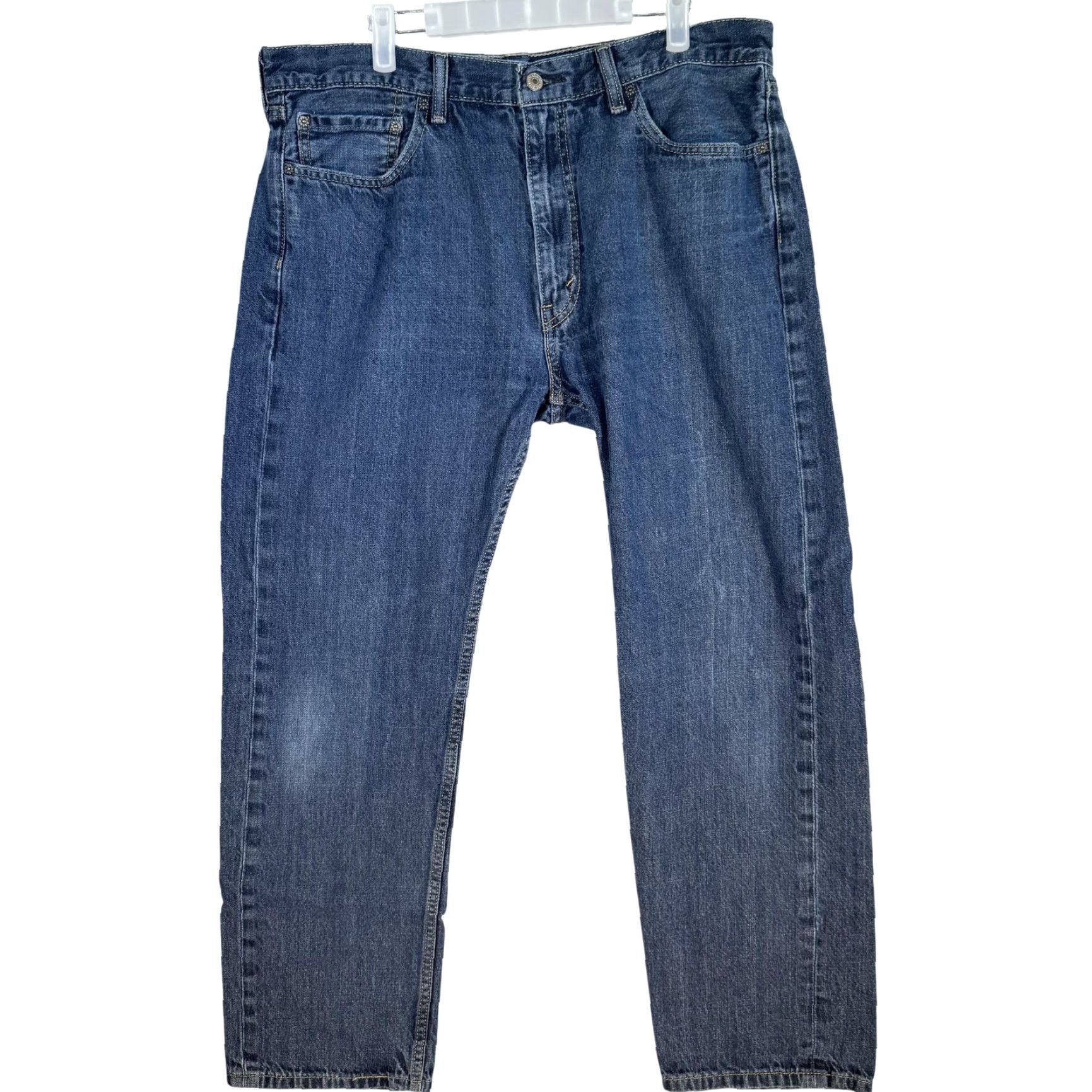 Levi's Levi's 505 Jeans Mens 38x32 Blue Denim Straight Leg Classic Fit Medium Wash Size US 38 / EU 54 - 2 Thumbnail