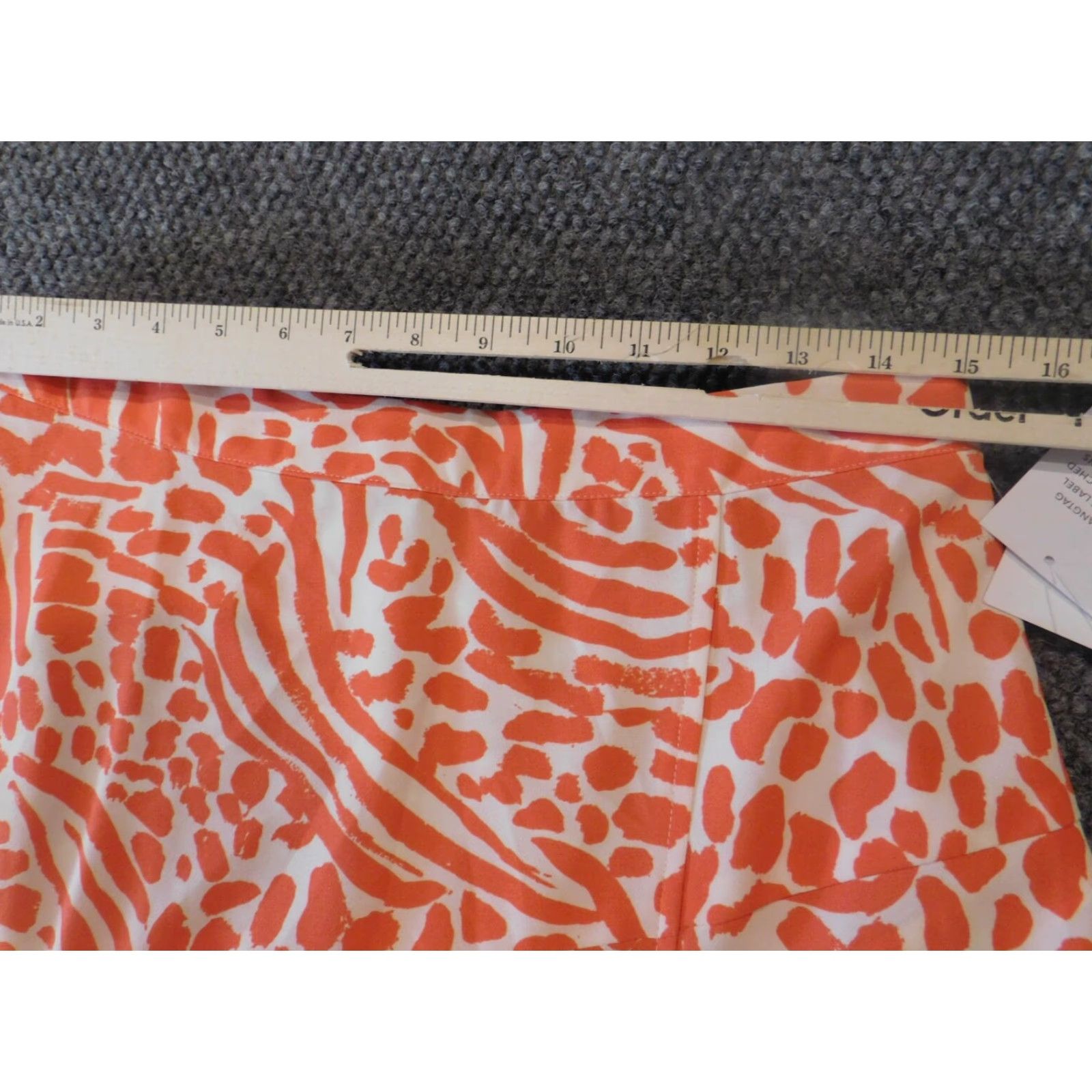 Vintage JustFab Skirt Women L Orange A-Line Knee Length Slit Zipper Knit Cotton Vintage No Size 36" / US 14 / IT 50 - 5 Thumbnail