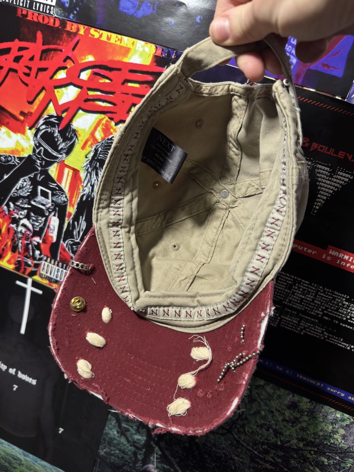 Vintage Custom Punk Distressed Cap Size ONE SIZE - 4 Thumbnail