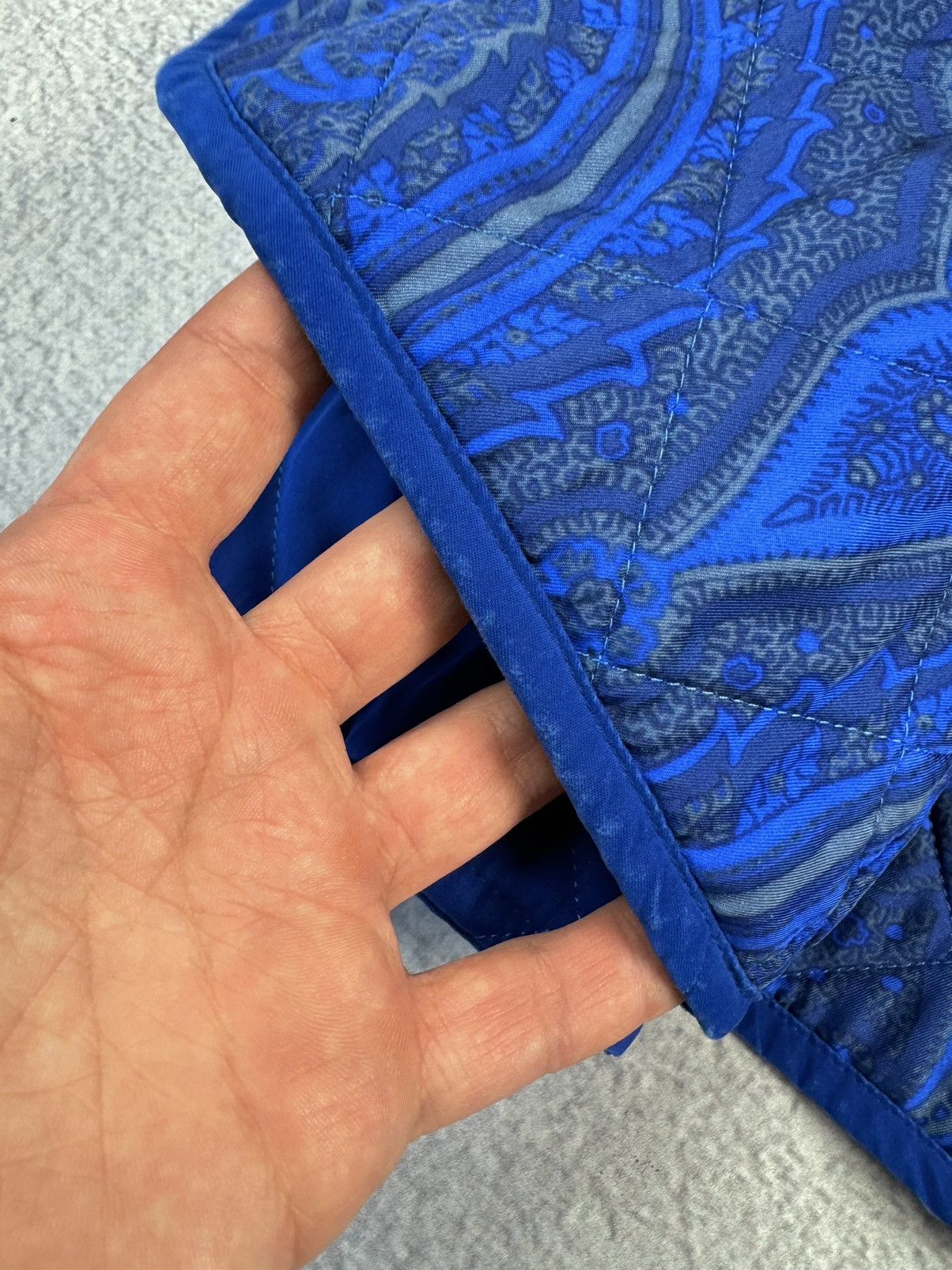 Etro × Vintage ETRO Milano Silk Quilted Blue Jacket Size M / US 6-8 / IT 42-44 - 17 Thumbnail
