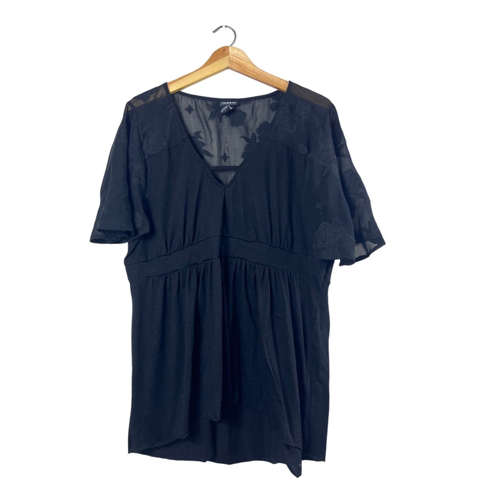 Torrid Black Floral Lace Torrid Women's Blouse 1 Size XXL / US 16-18 / IT 52-54 - 1 Thumbnail