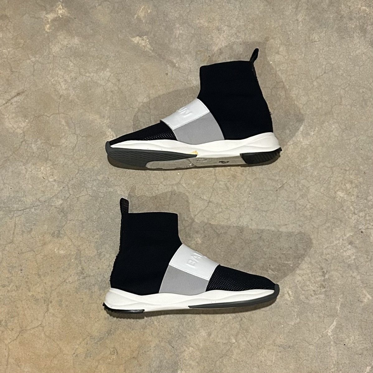 Balmain Balmain Cameron Knit High Top Sneakers US 8 Black/White Size US 8 / EU 41 - 4 Thumbnail