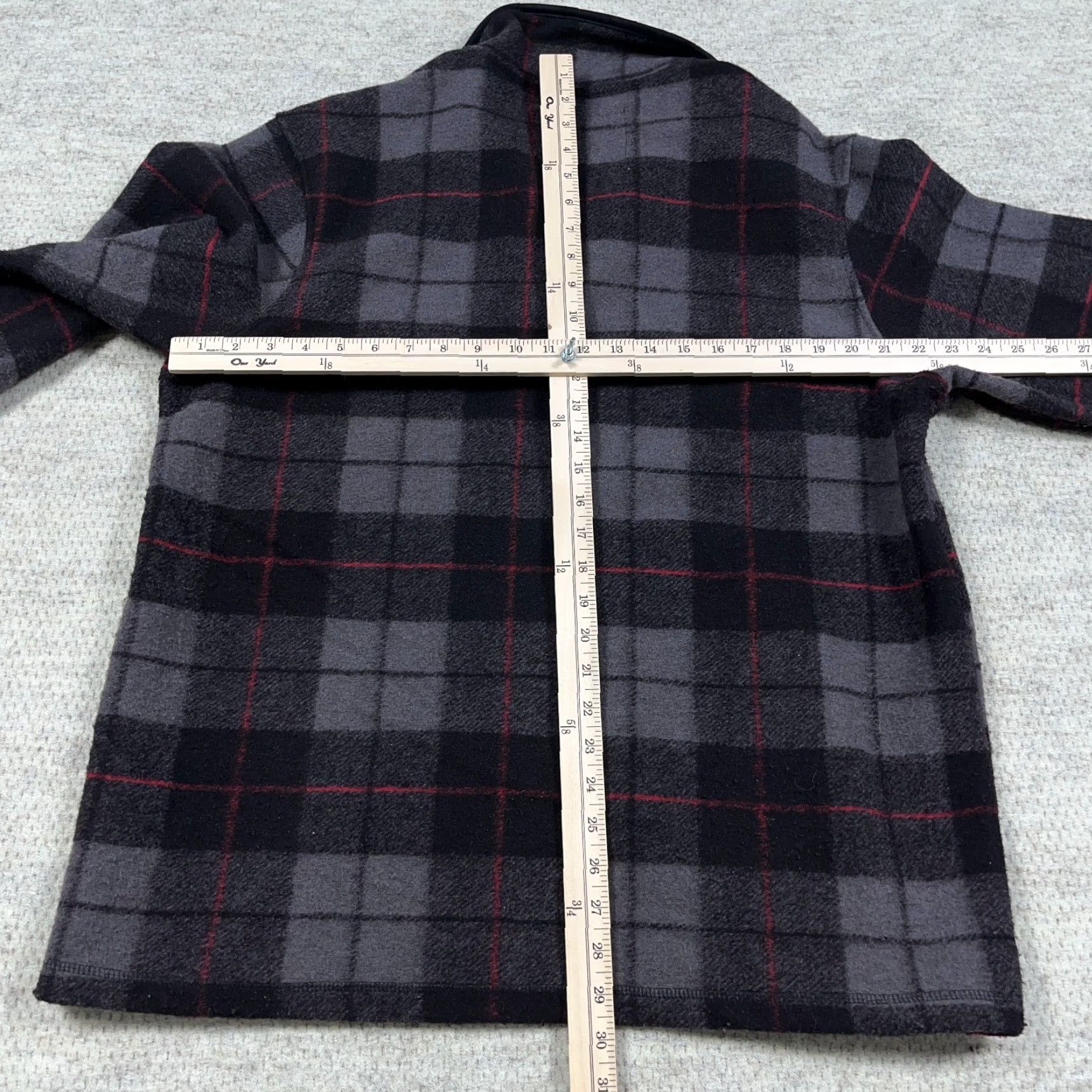 Vintage John Wayne Sweater Men Large Black Plaid Pullover Quarter Zip Sweatshirt Size US L / EU 52-54 / 3 - 7 Thumbnail