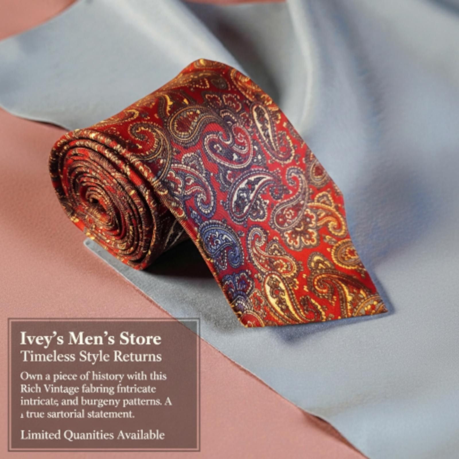 Other Vintage Paisley Pattern Men's Tie by Ivey's Men's Store Size ONE SIZE - 1 Thumbnail