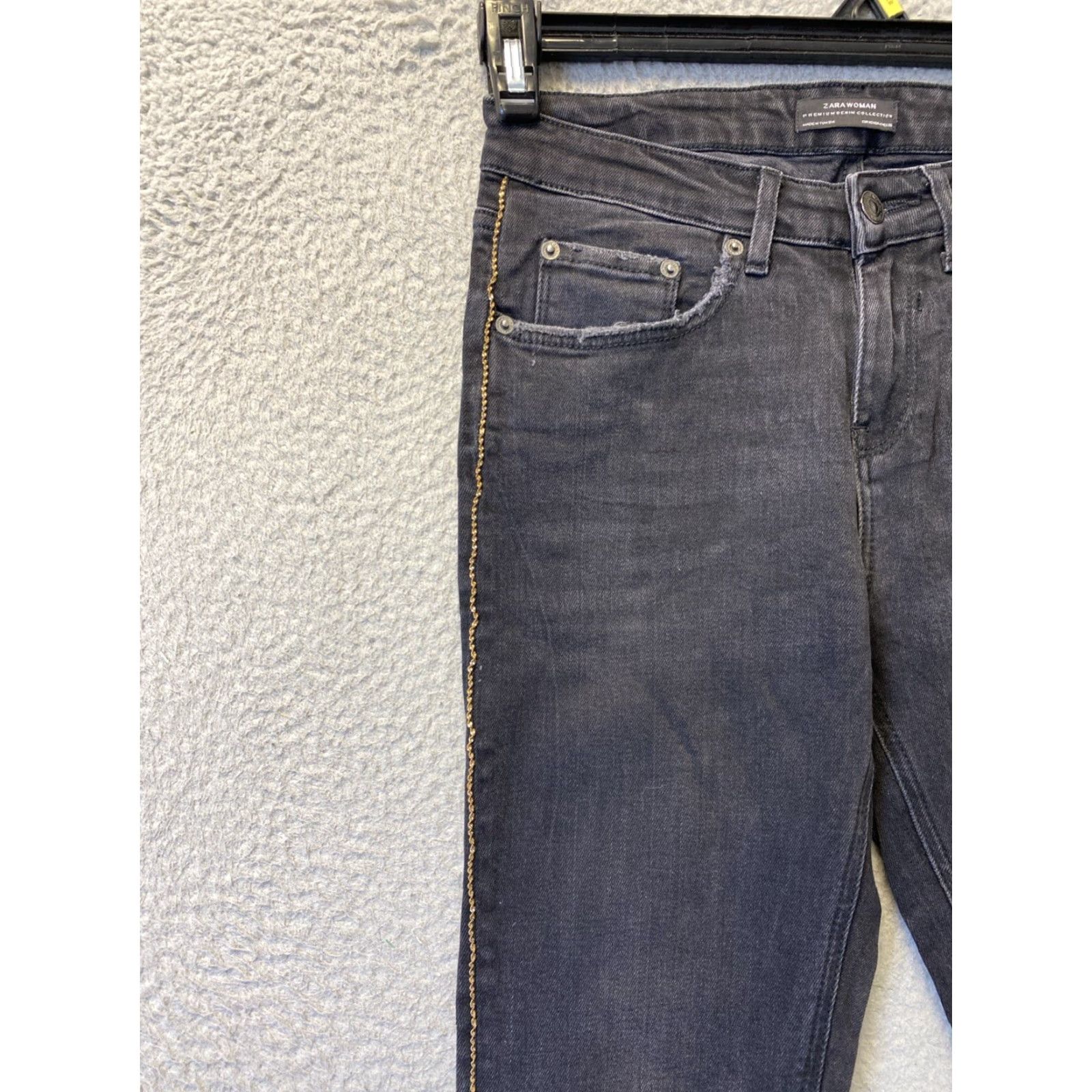 Zara ZARA High Rise Skinny Jeans Women's Size 4 Black Denim Stretch Marine 28 in Size 27" / US 4 / IT 40 - 3 Thumbnail