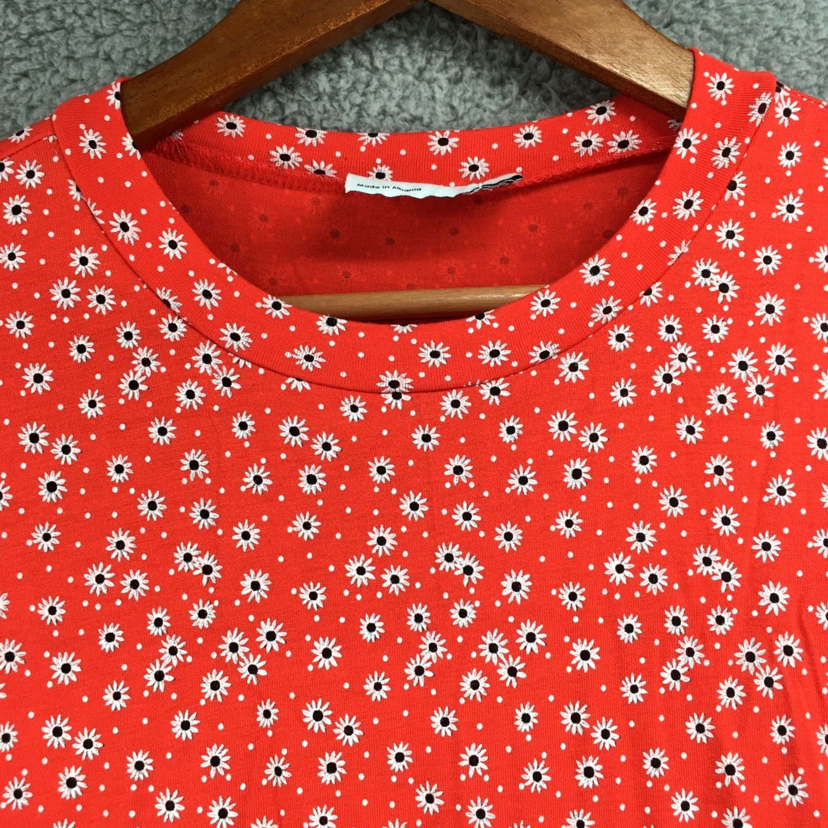 Asos ASOS Design Maxi Shift Dress Womens US 08 Red Floral Long Sleeve Crew Neck Casual Multicolor? Size M / US 6-8 / IT 42-44 - 3 Thumbnail